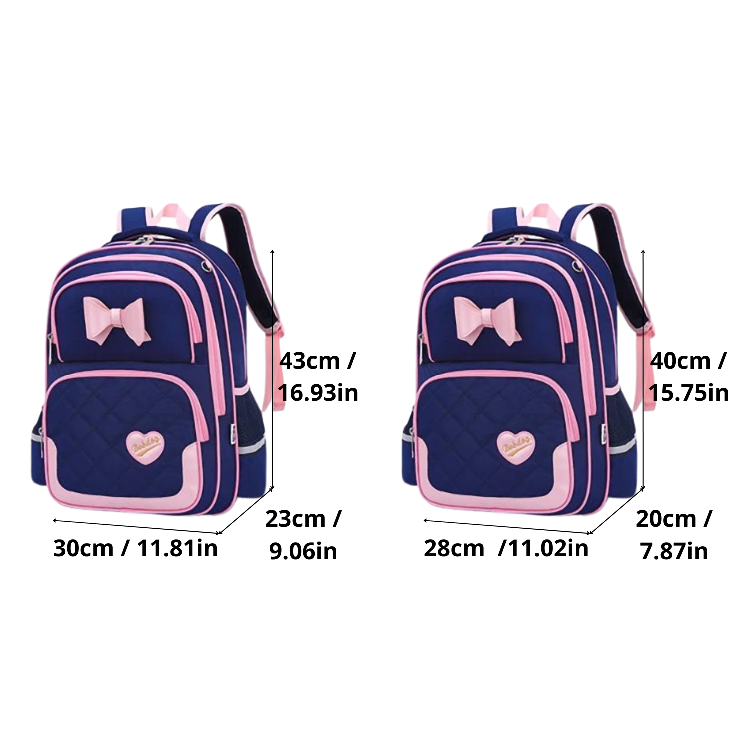 Chic Bow-Accented School Bag Set