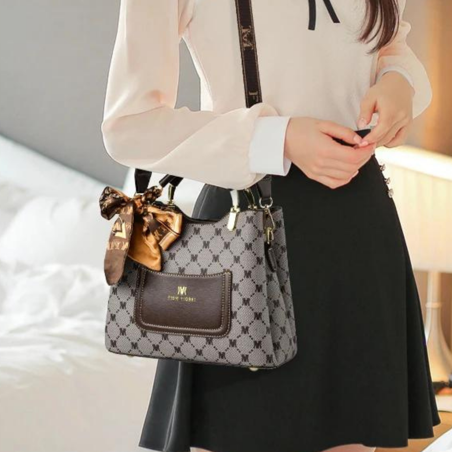 Classic Geometric Pattern Satchel