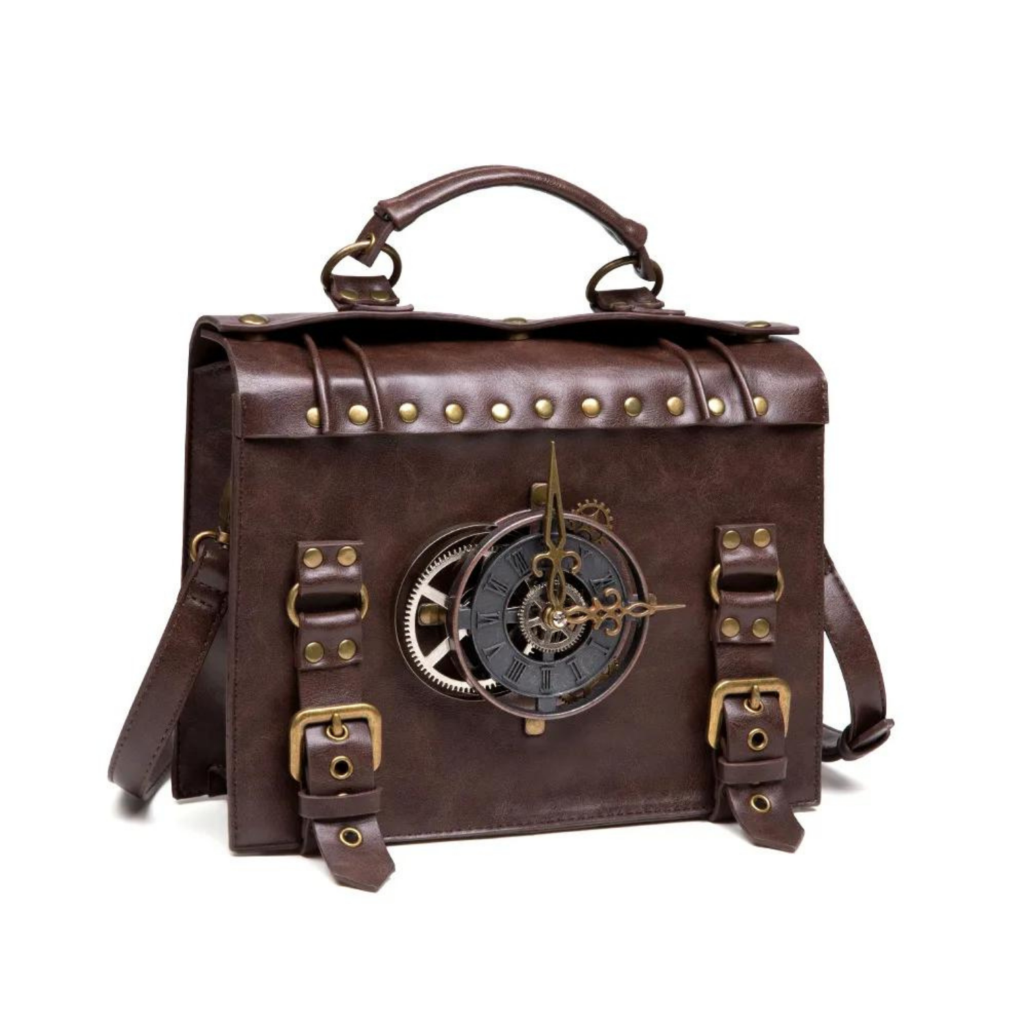 Vintage Steampunk Messenger Bag - Gothic Rivet Crossbody