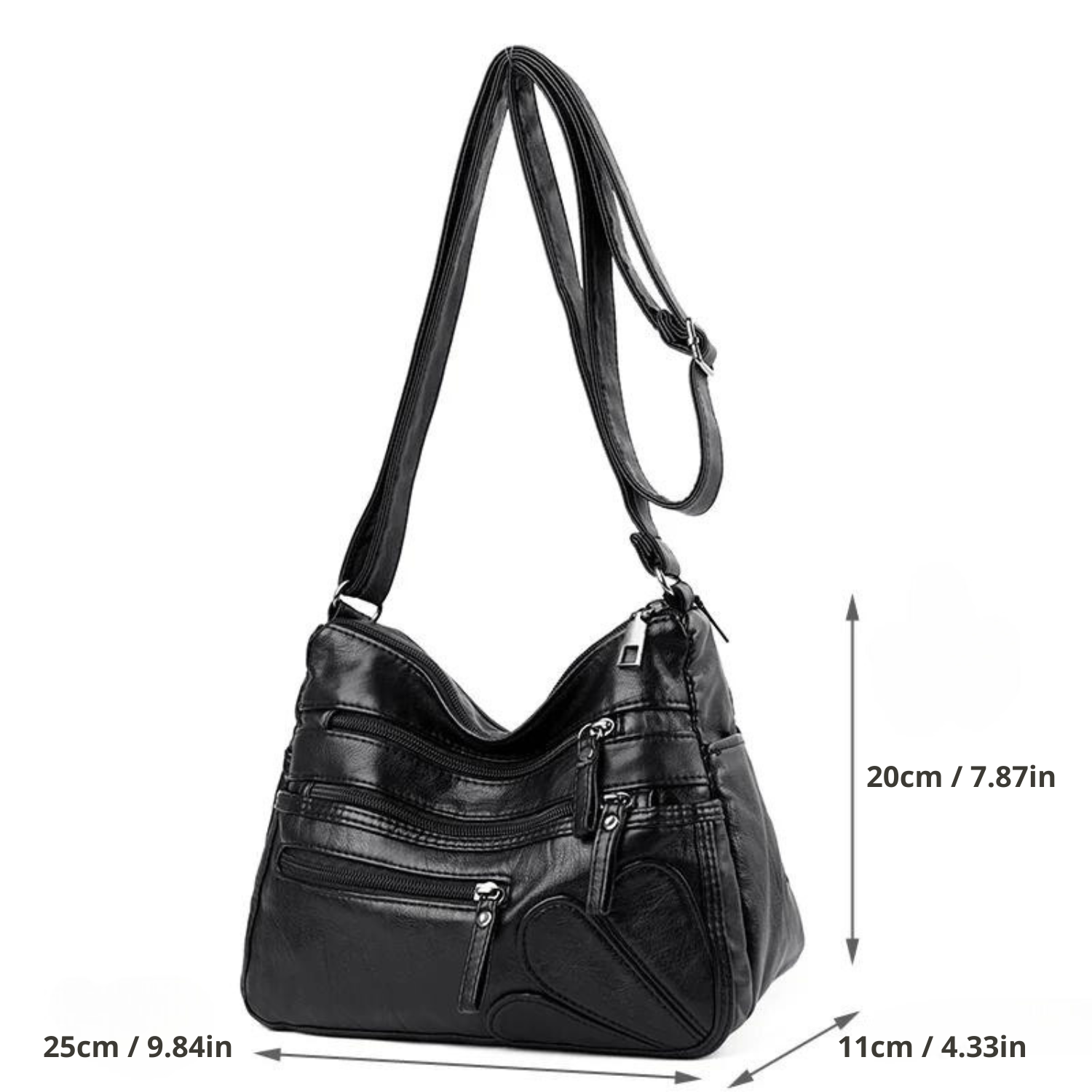 Versatile Pocketed Leather Crossbody Bag