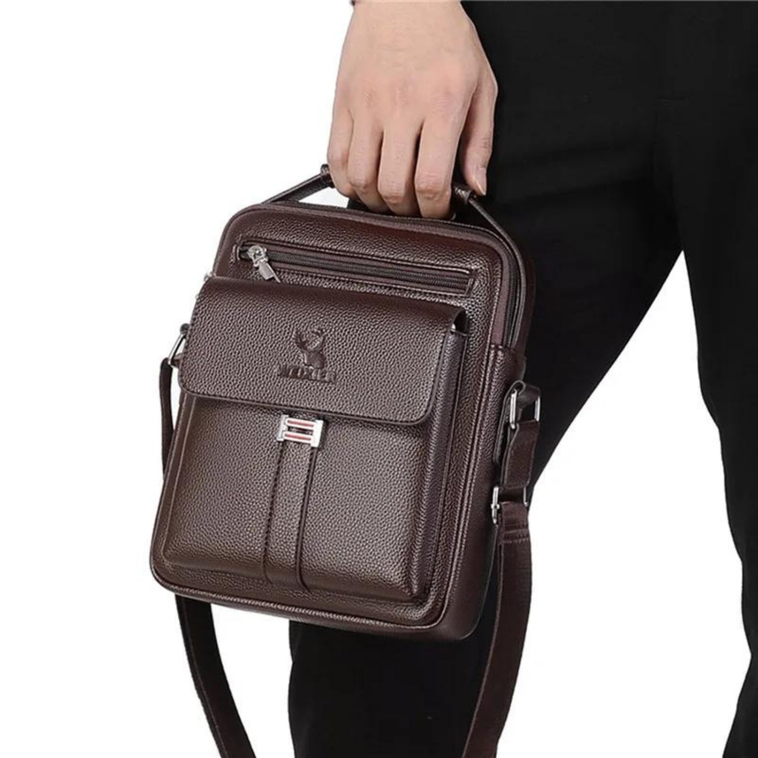 Vintage-Style Waterproof Men's Messenger Bag – Durable Crossbody Tote