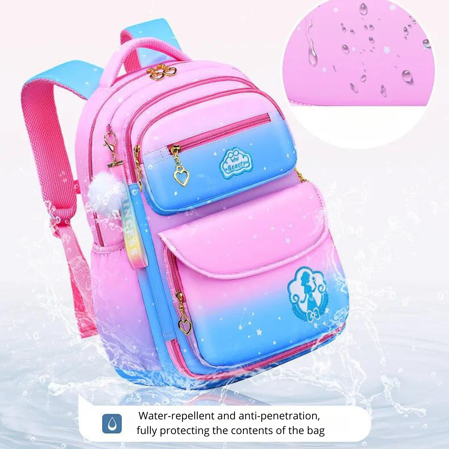 Enchanted Sky School Backpack Set - Magical Pink Gradient