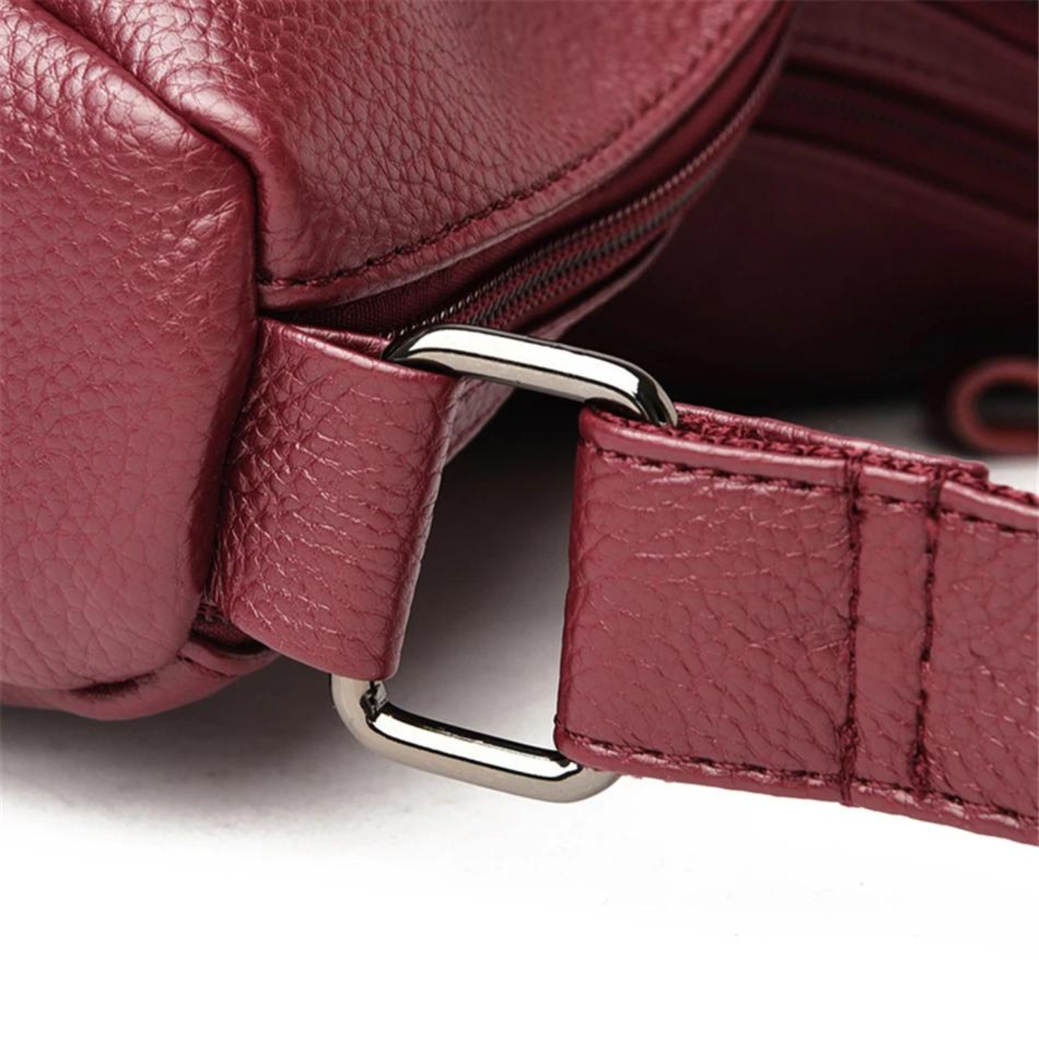 Luxurious Maroon Leather Crossbody Bag