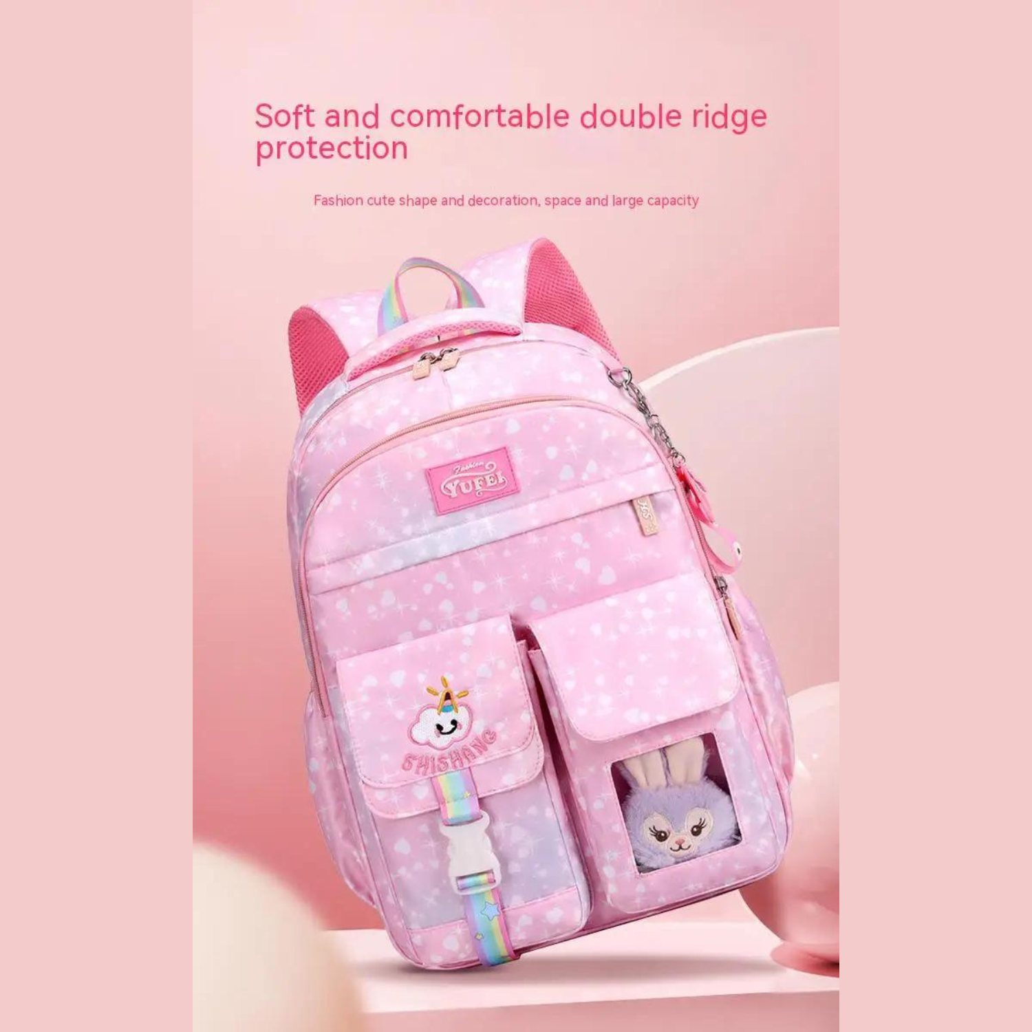 Playful Pink Orthopedic Schoolbag - Cute and Comfortable