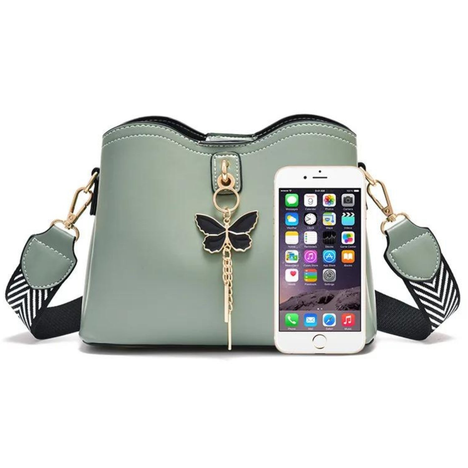 Modern Elegance Butterfly Tassel Handbag