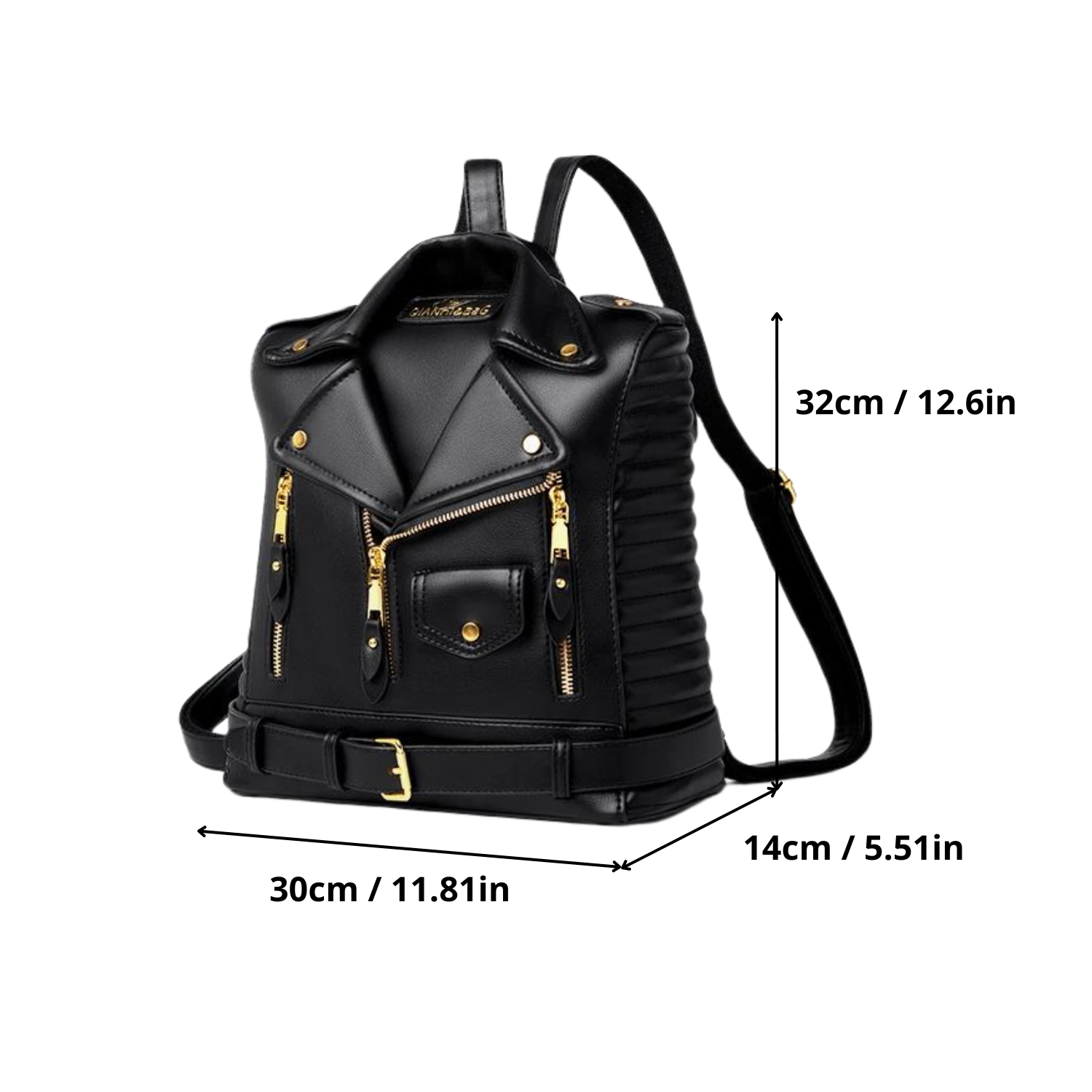 Luxe Designer Leather Backpack - Edgy Urban Chic