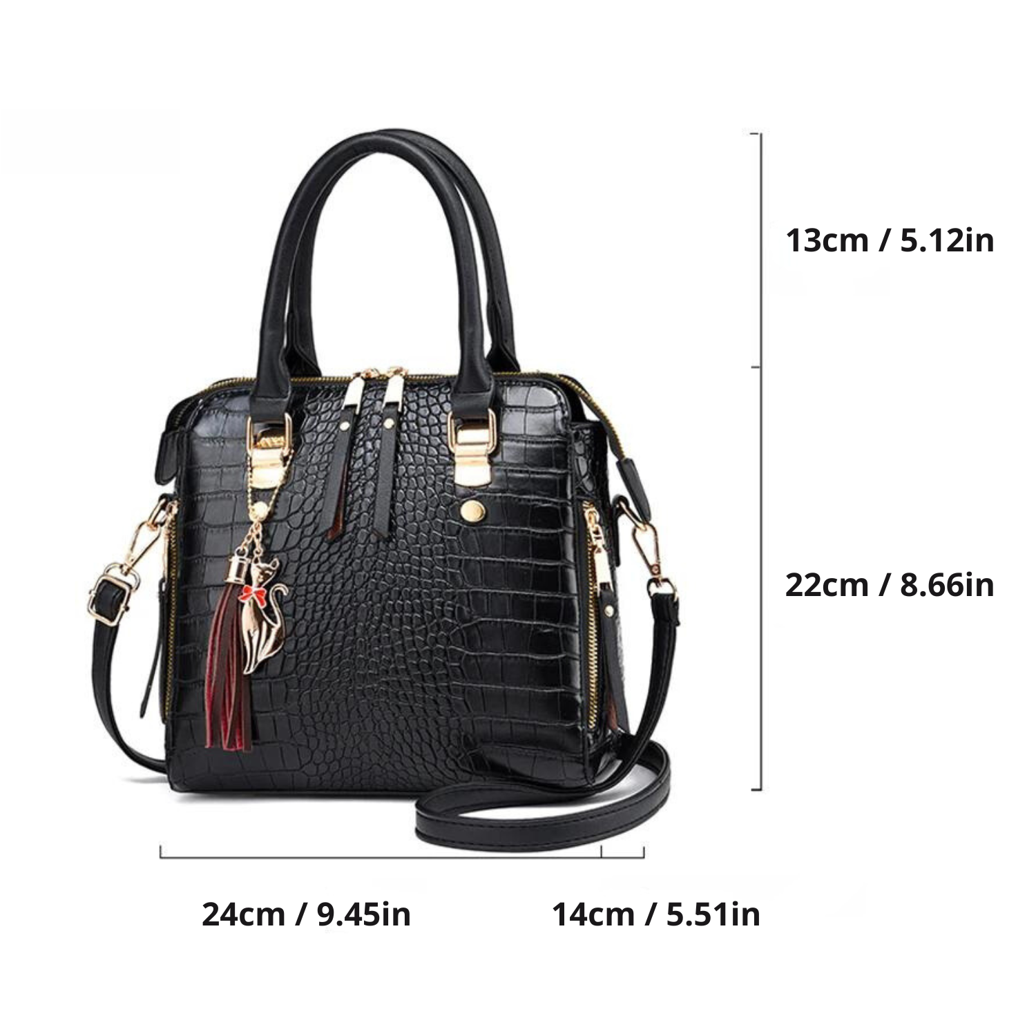 Luxurious Crocodile Pattern PU Leather Tote