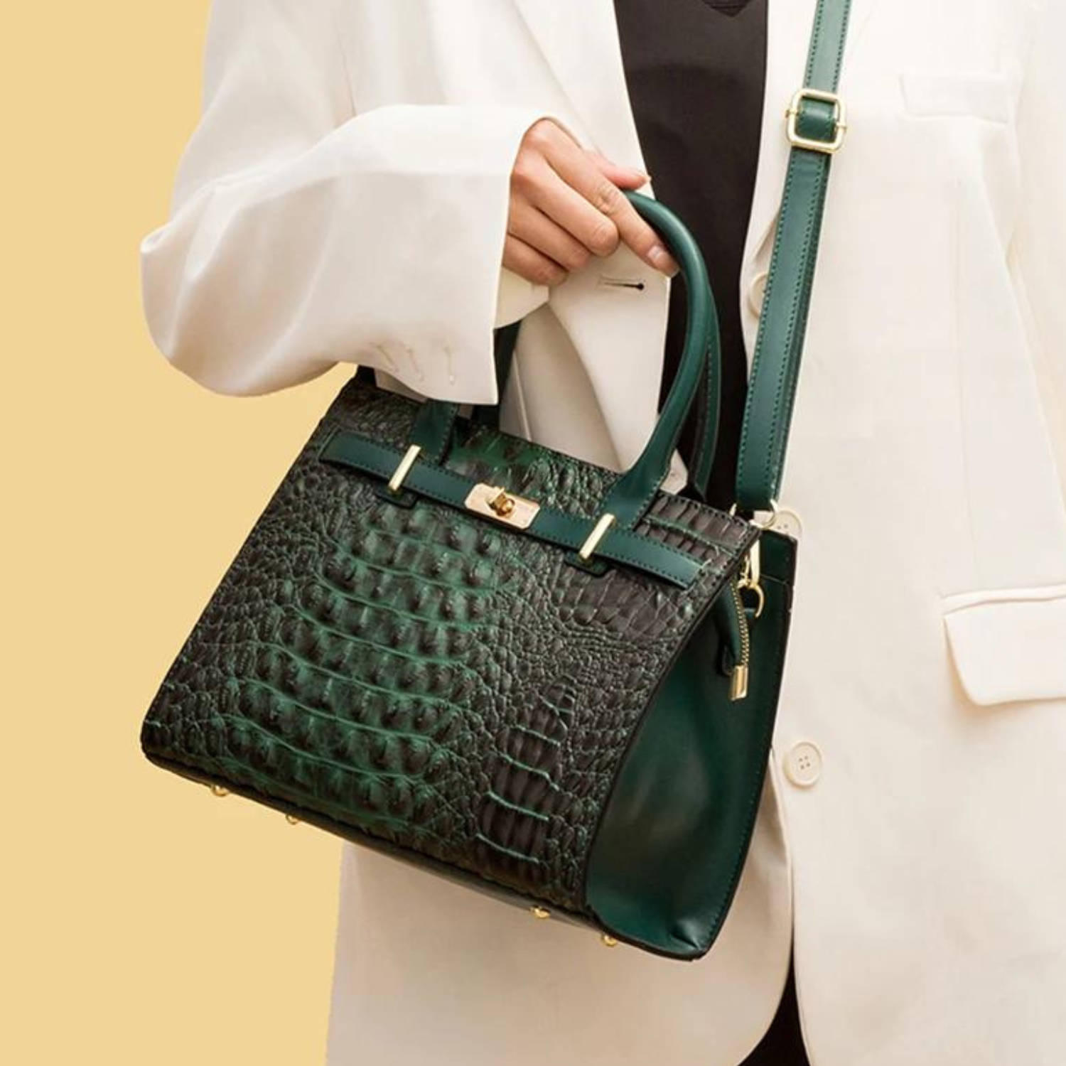 Exquisite Crocodile-Pattern Tote Bag