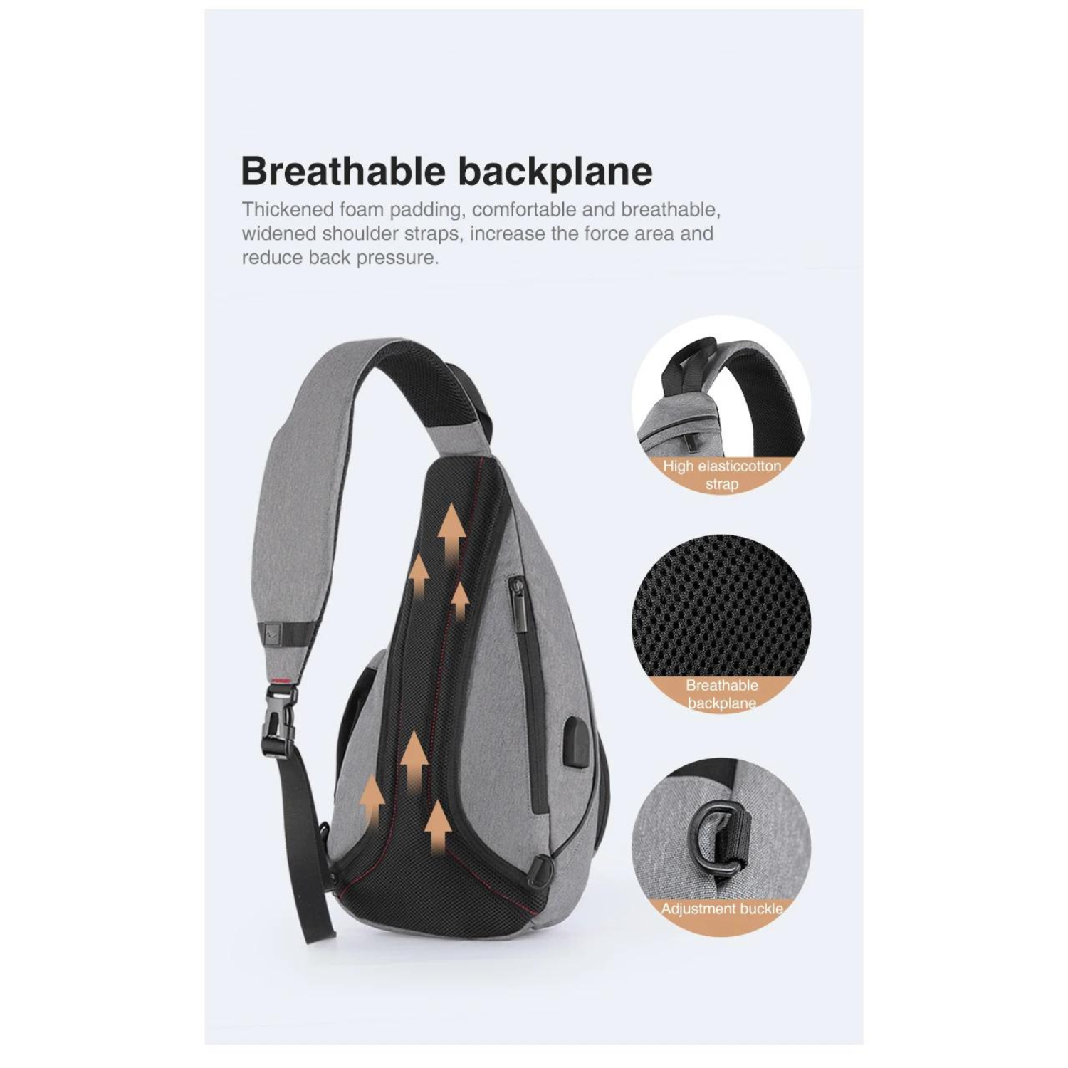 Tech-Savvy Sling Backpack with USB Port