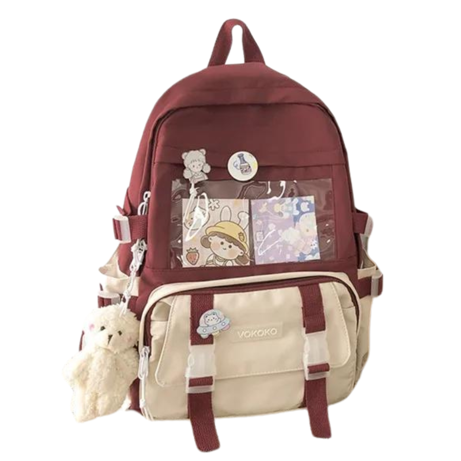 Trendy Kawaii Chic Backpack with Charms