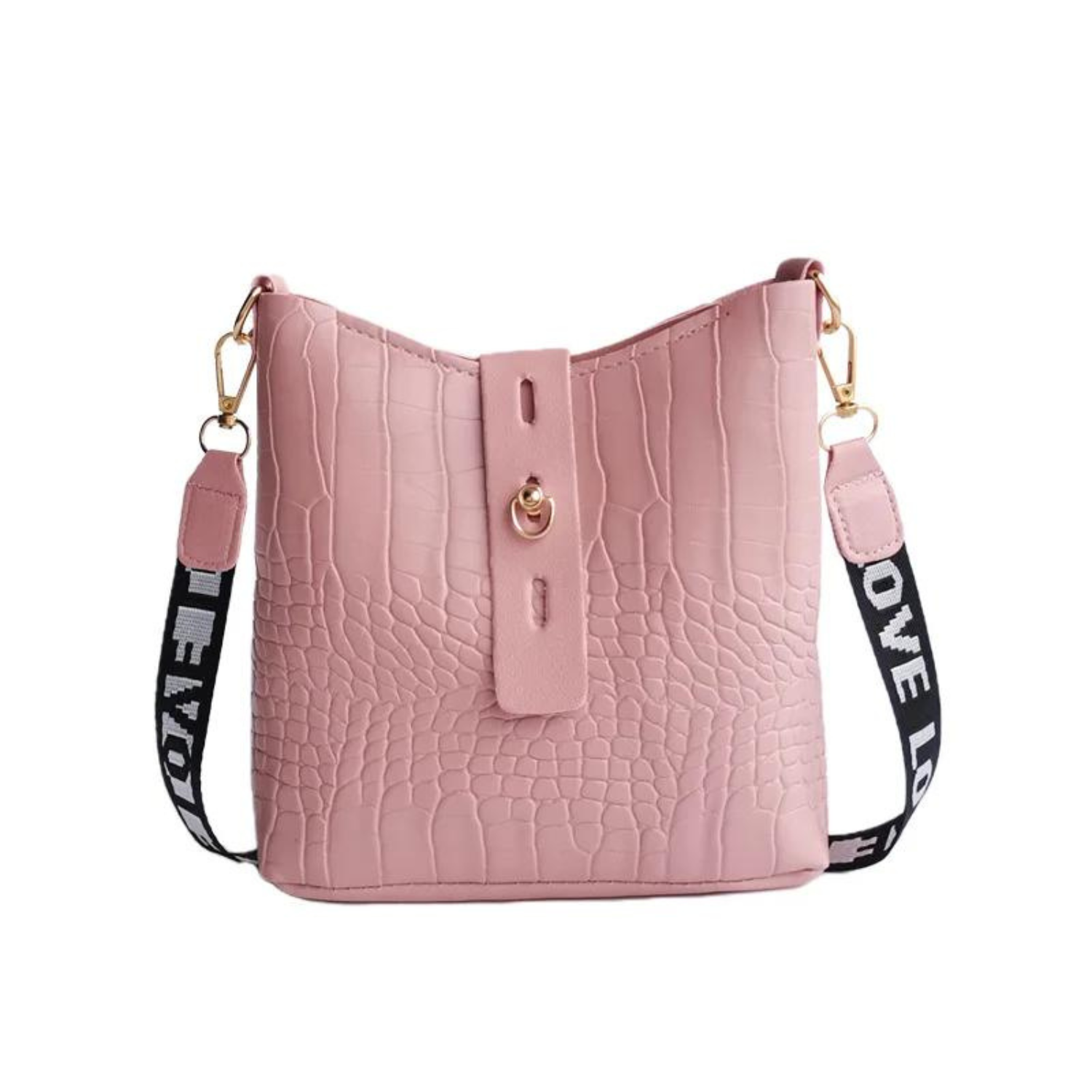 Chic Crocodile-Pattern Crossbody Bag