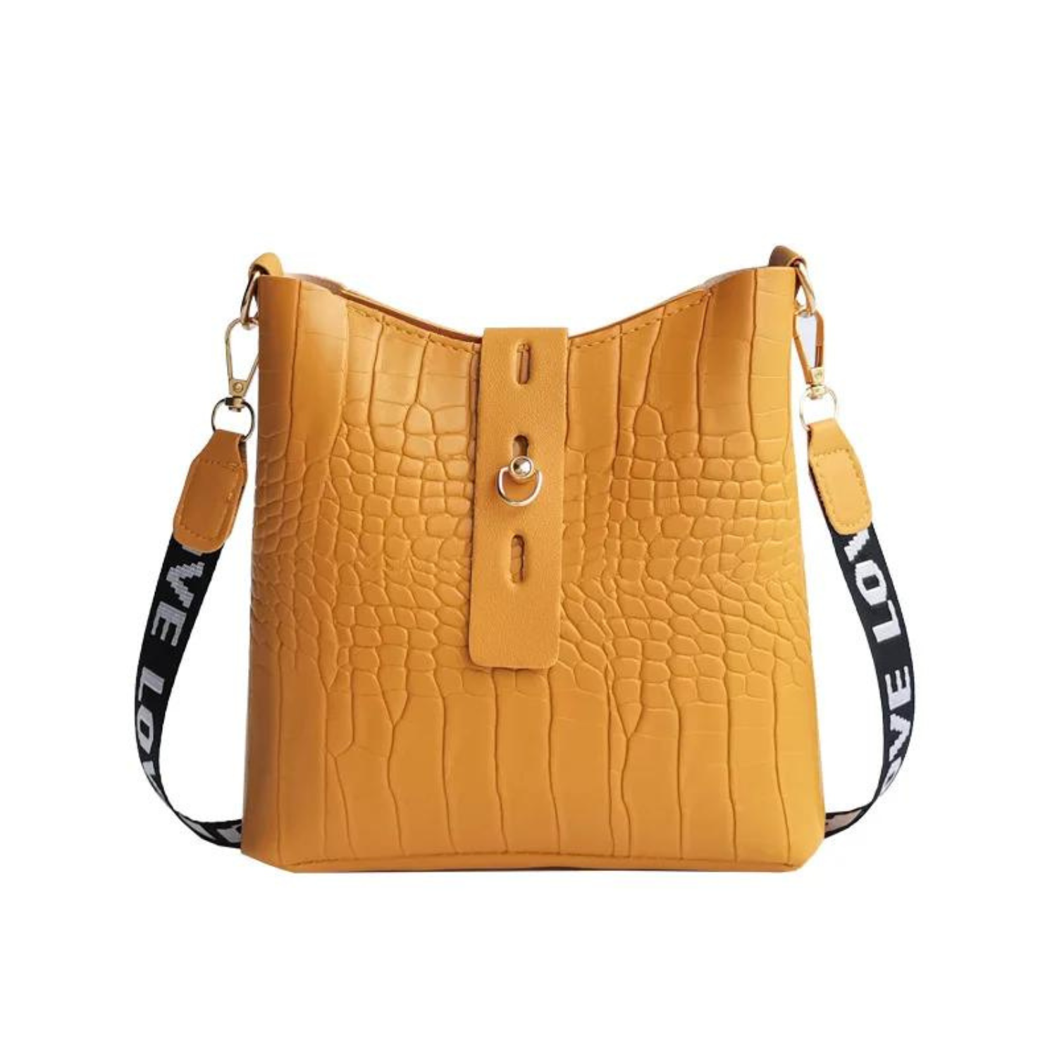 Chic Crocodile-Pattern Crossbody Bag