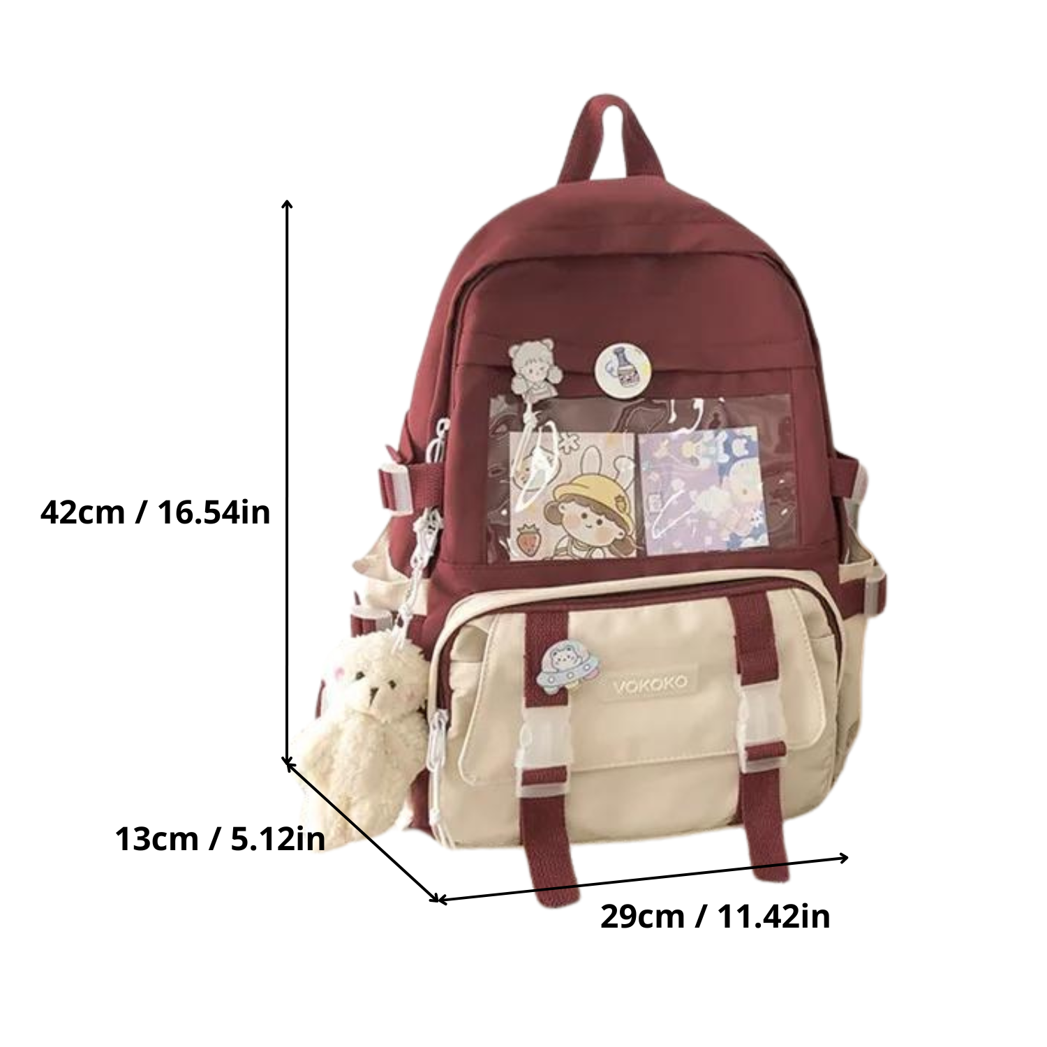 Trendy Kawaii Chic Backpack with Charms