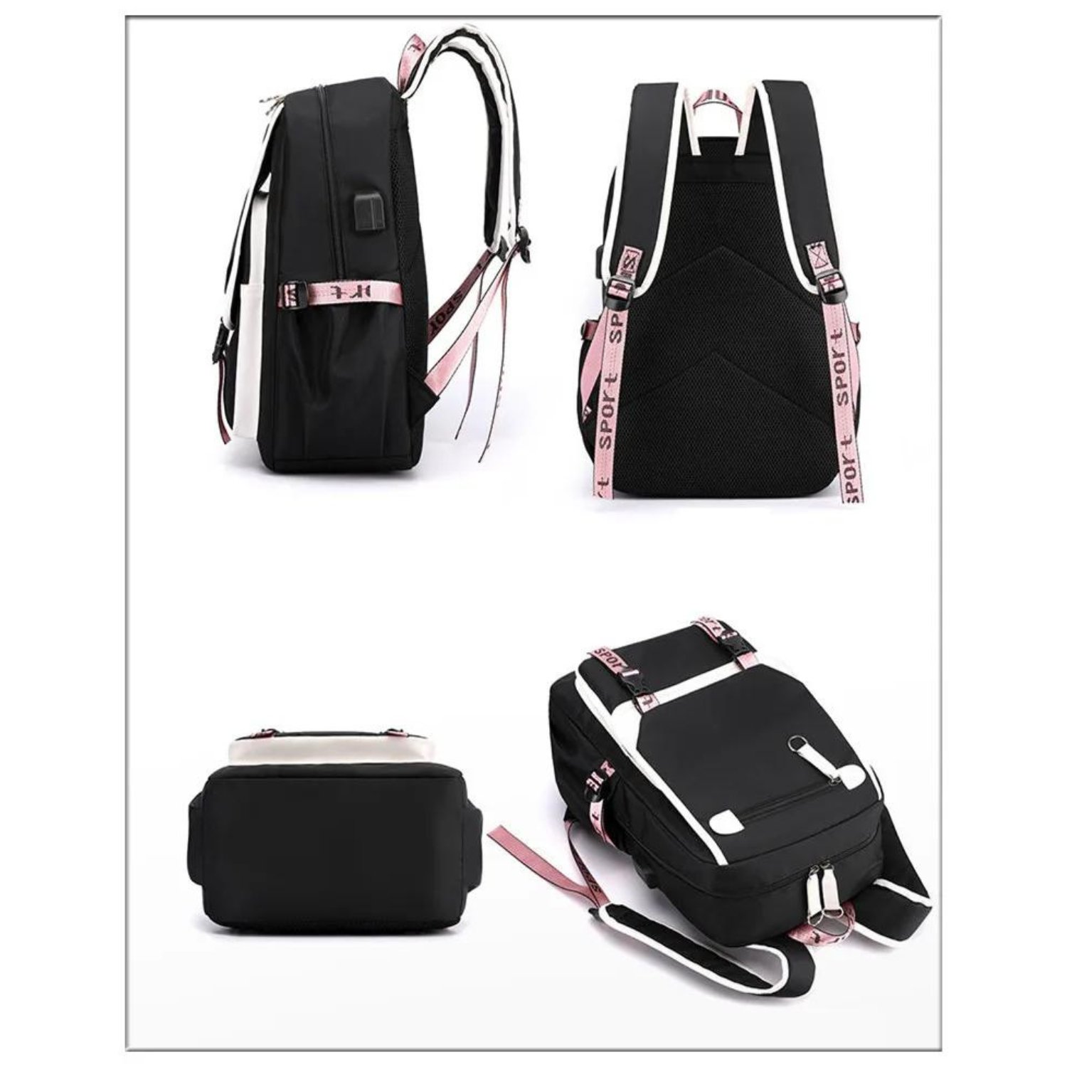 Trendy Teen School Backpack with USB Port