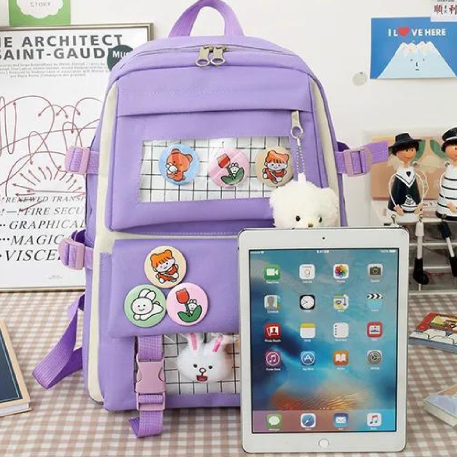 Charming Kitten 4-in-1 School Set - Waterproof Backpack and Accessories