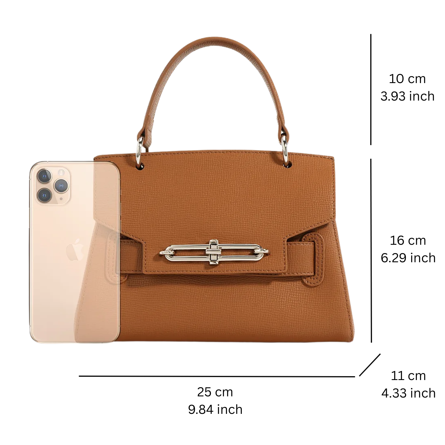 Elegant Cow Leather Handbag – Structured Women’s Business Tote