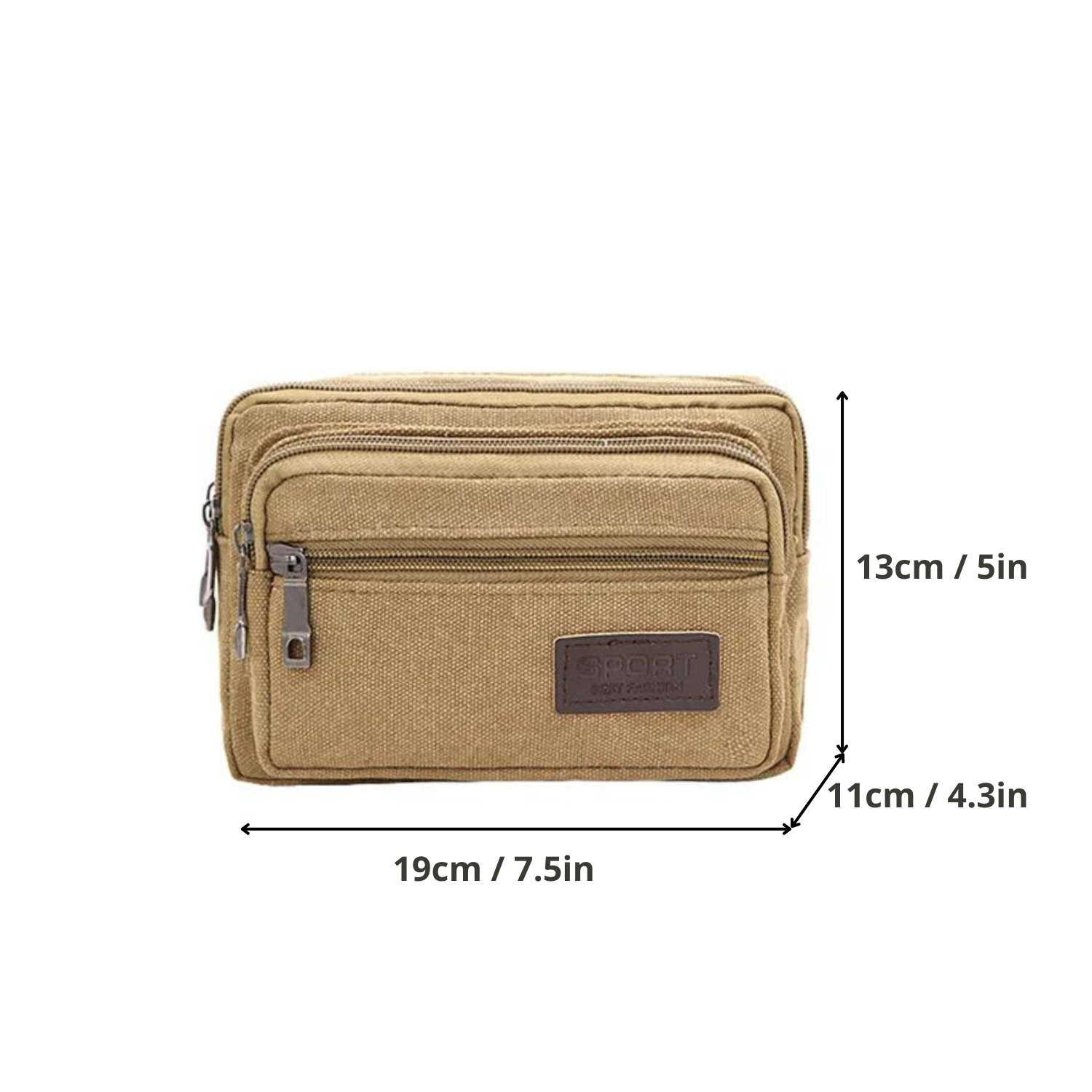 Durable Multi-Pocket Canvas Waist Bag