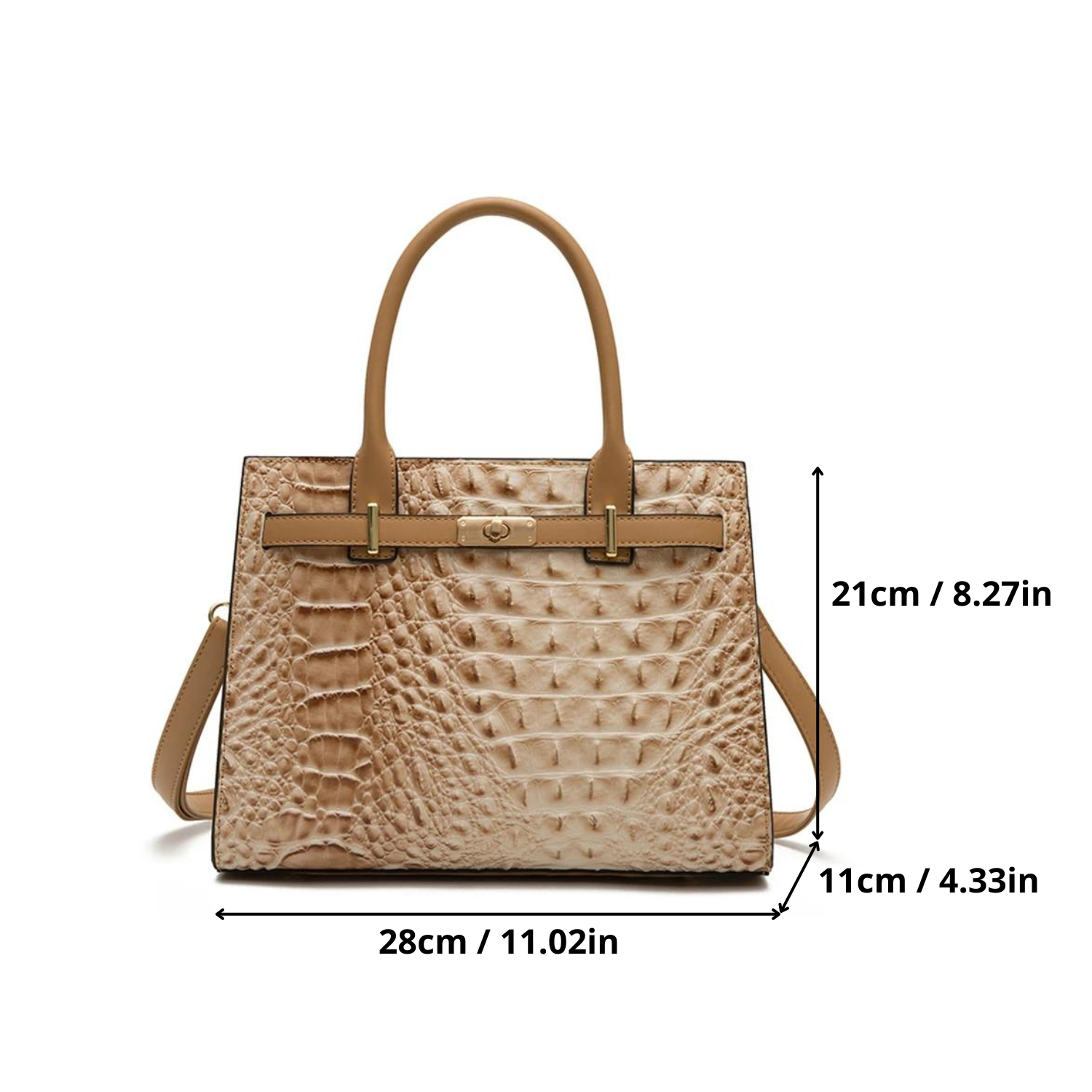 Exquisite Crocodile-Pattern Tote Bag
