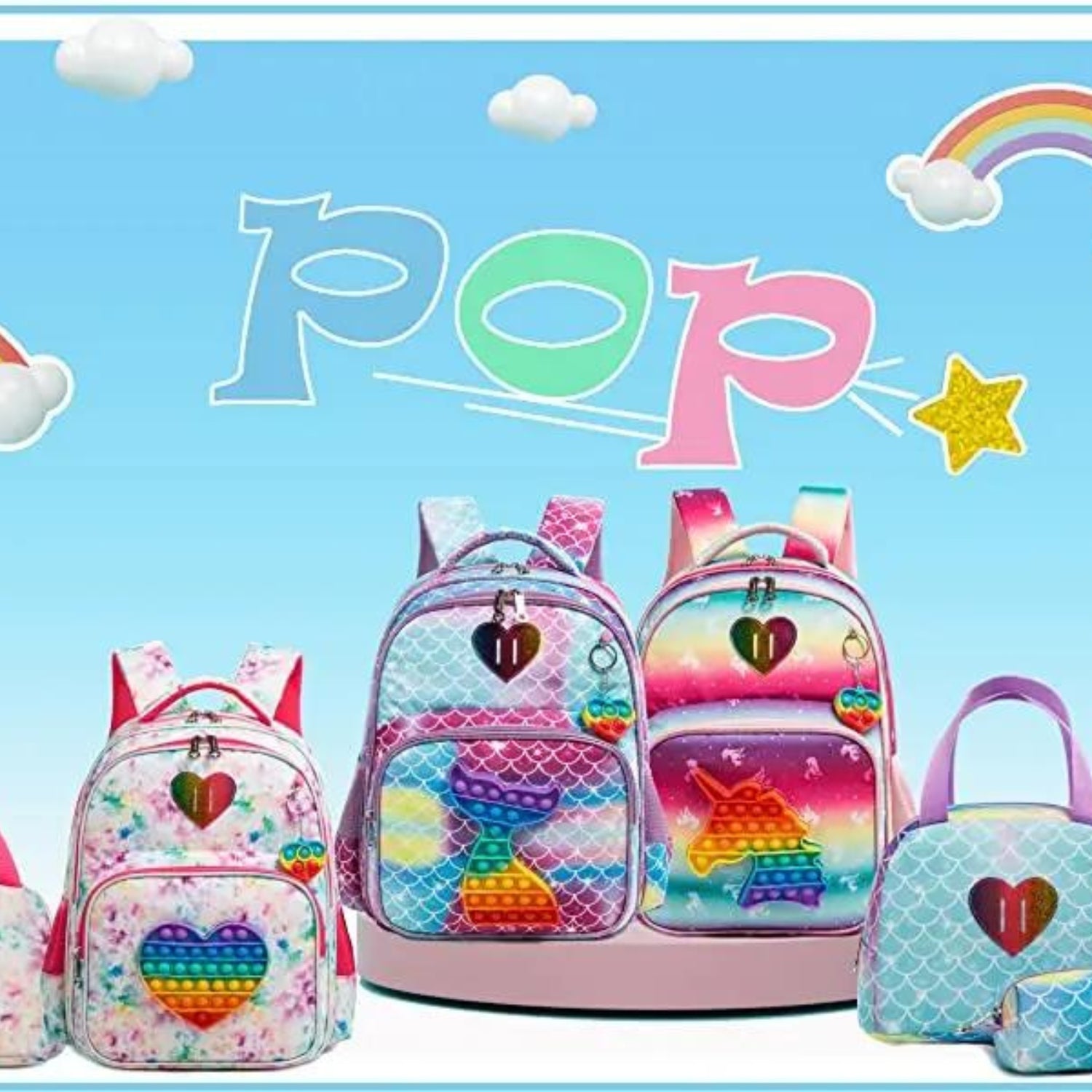 WhimsyArt Girls' Backpack Set - Pastel Dream Edition