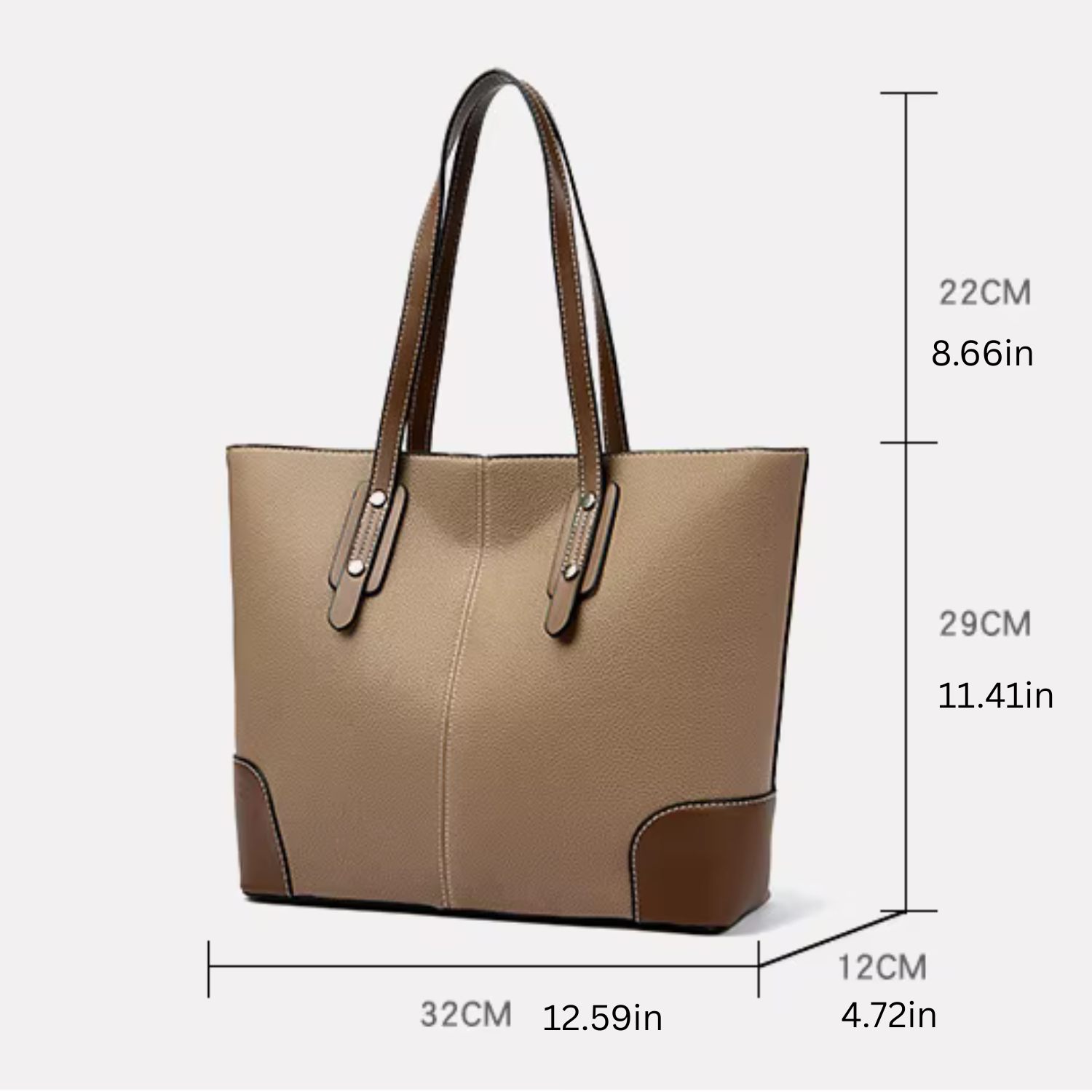 Genuine Leather Tote Bag – Large Capacity Shoulder Shopper