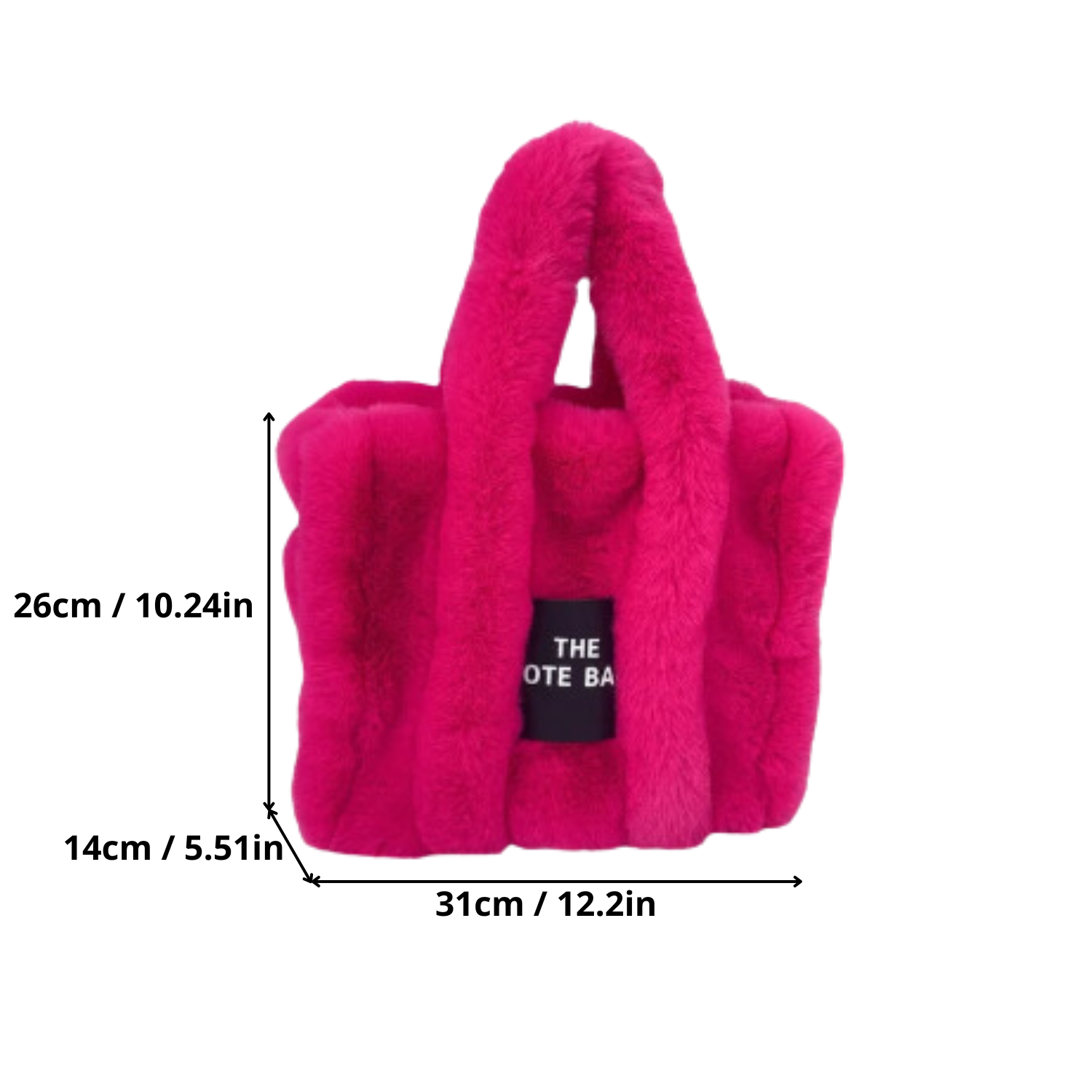 Plush Pink Faux Fur Tote Bag