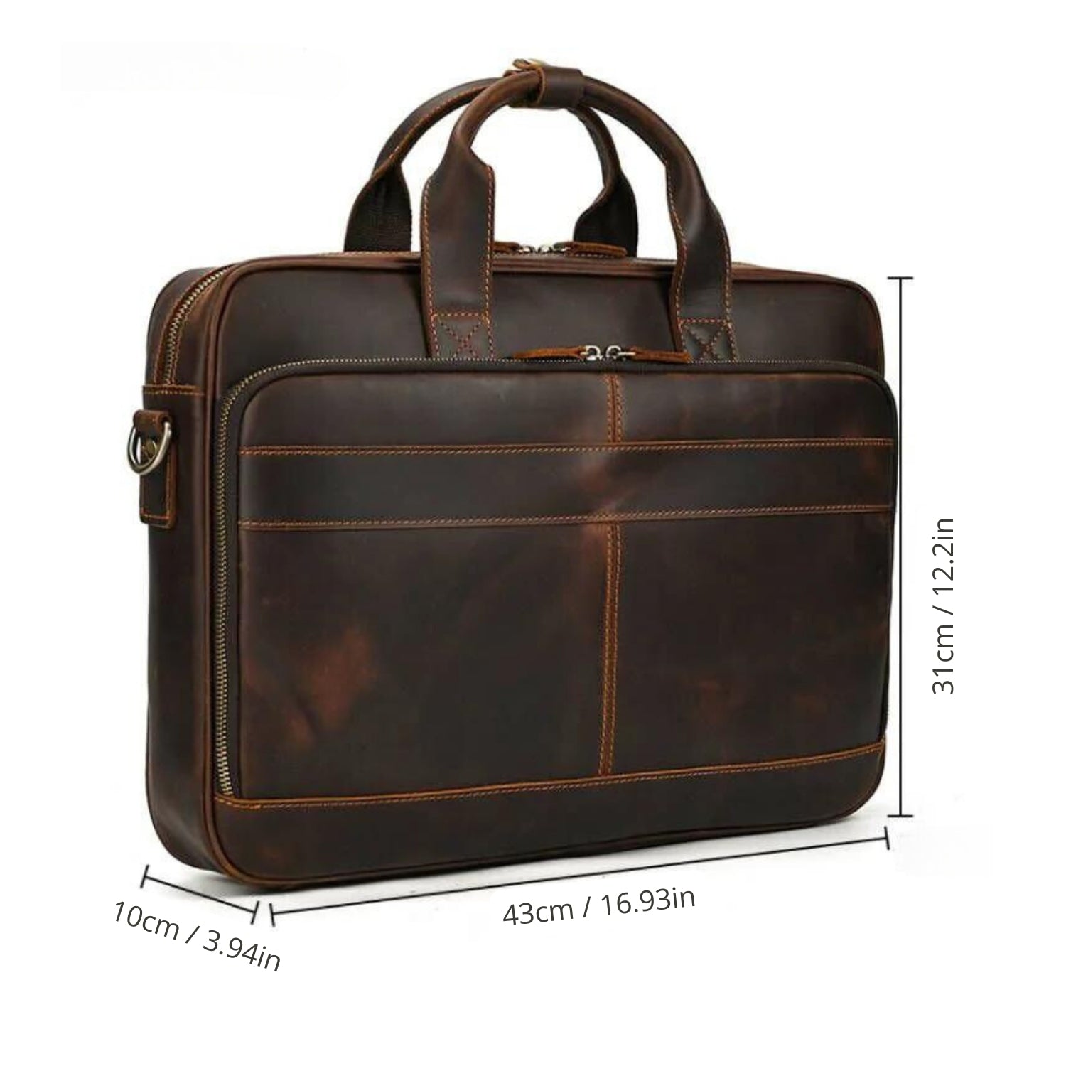 Classic Leather Laptop Briefcase - Professional and Versatile