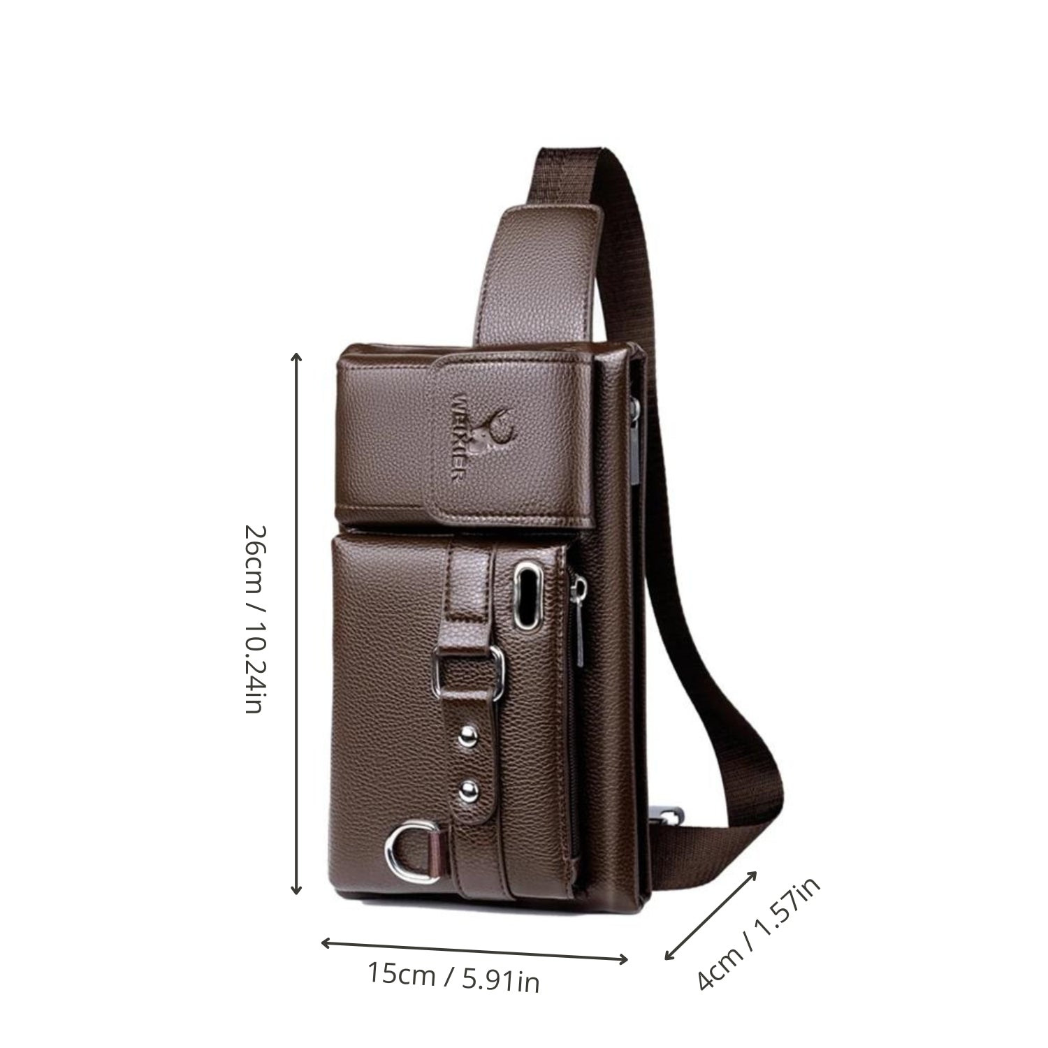 Classic Leather-Look Multi-Functional Waist Crossbody Bag