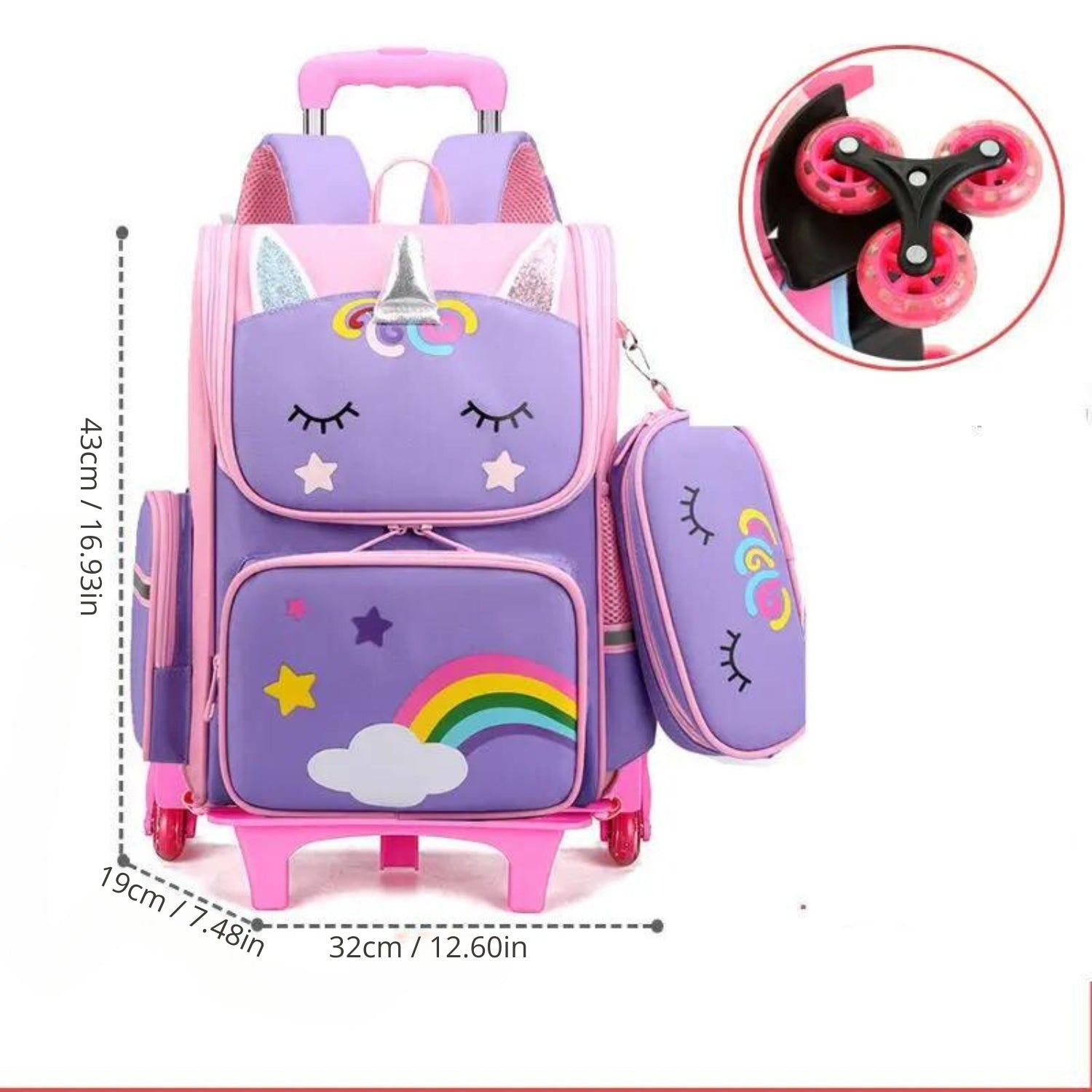 Enchanted Unicorn Trolley Backpack Set for Kids
