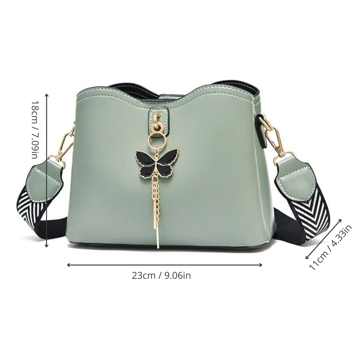 Modern Elegance Butterfly Tassel Handbag