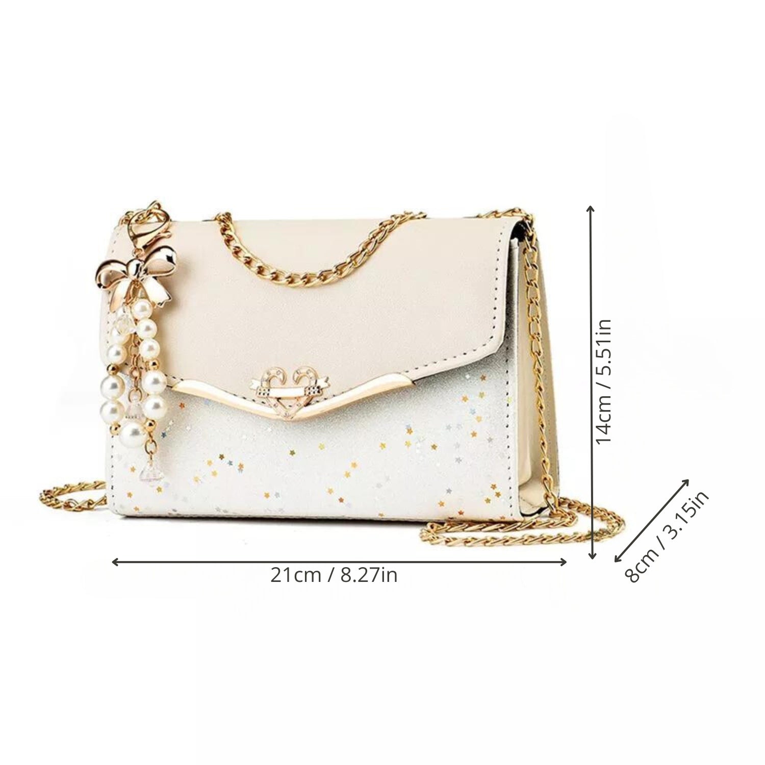 Elegant Pearl-Embellished Clutch Bag