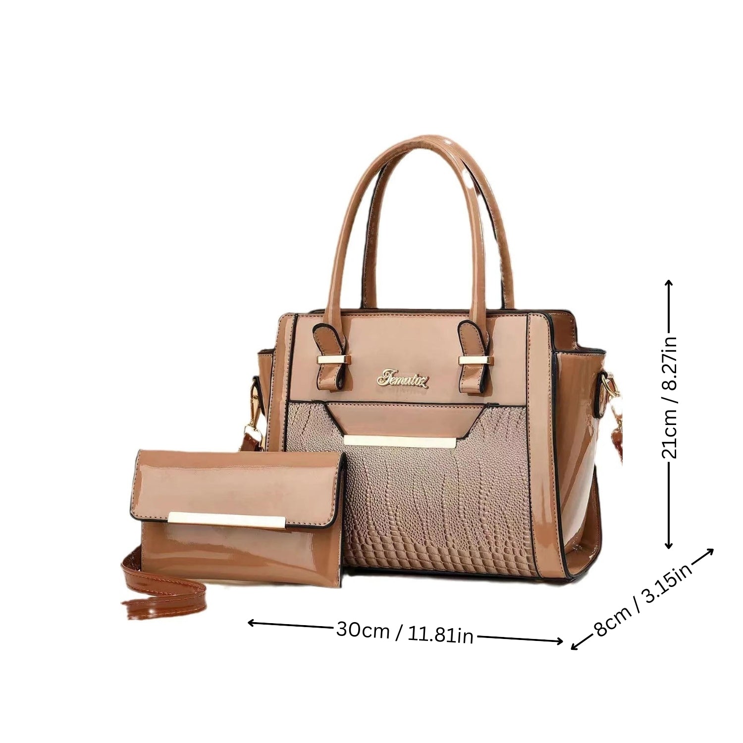 Chic Crocodile Pattern Tote Bag Set – Fashionable PU Leather Shoulder Bag
