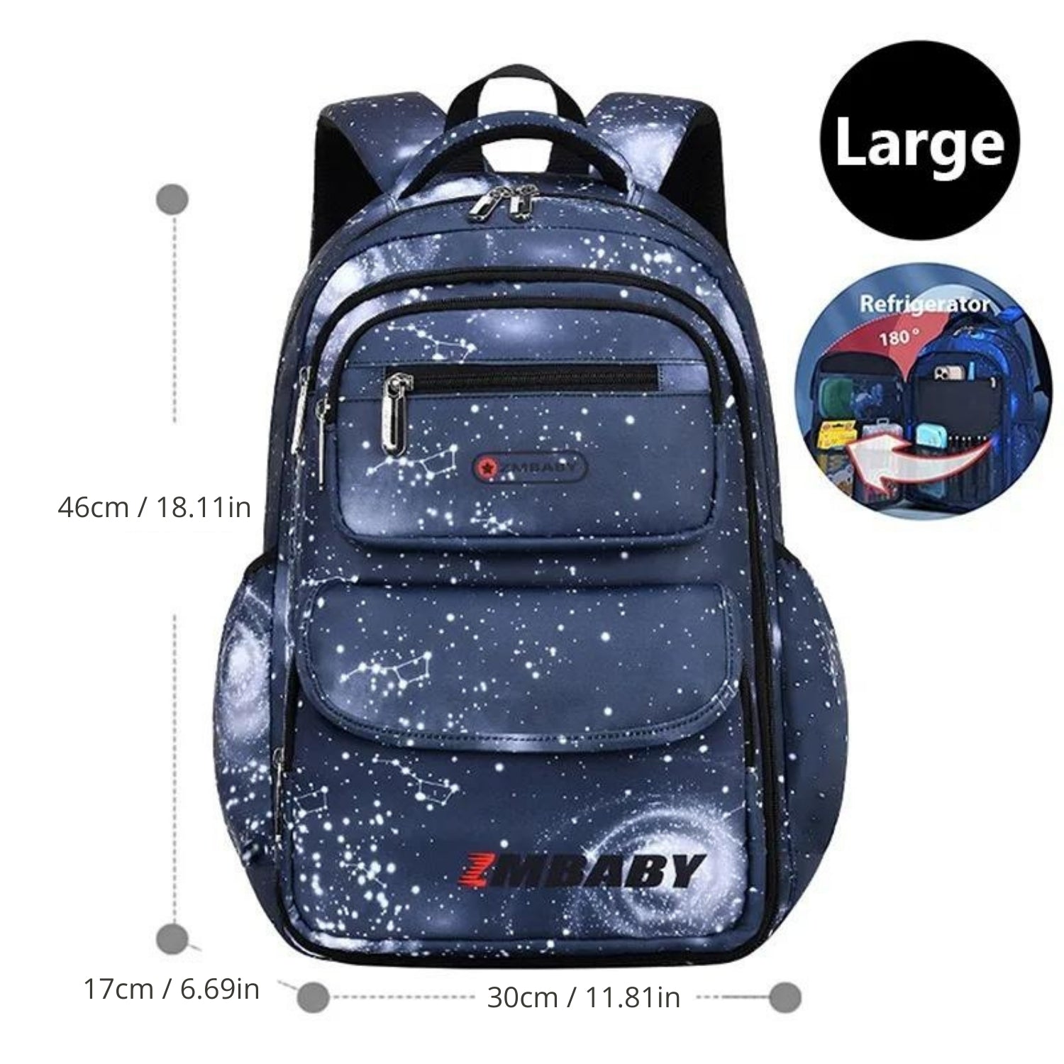 Space-Themed Organizational School Backpack