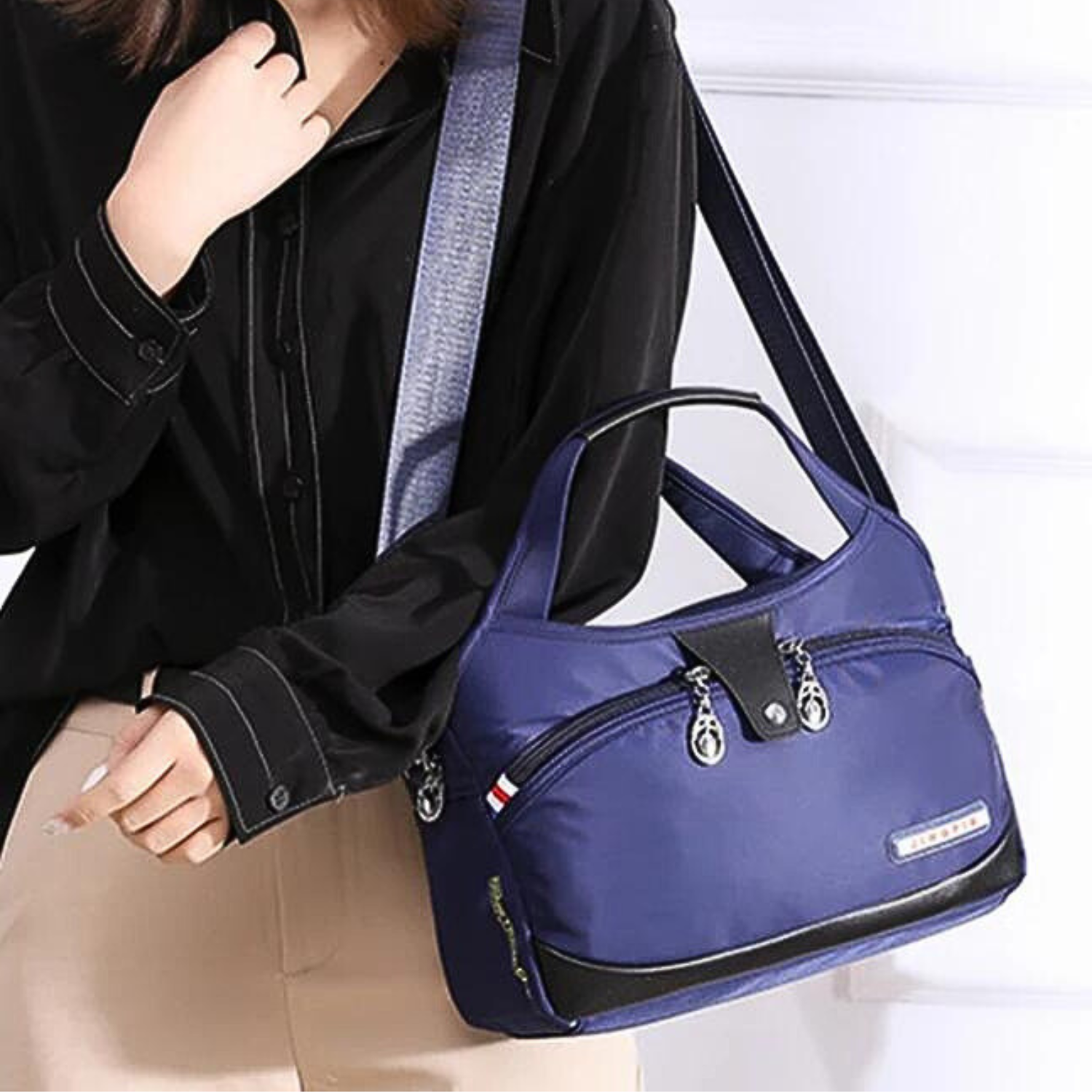 Versatile Voyager - Chic Waterproof Nylon Handbag