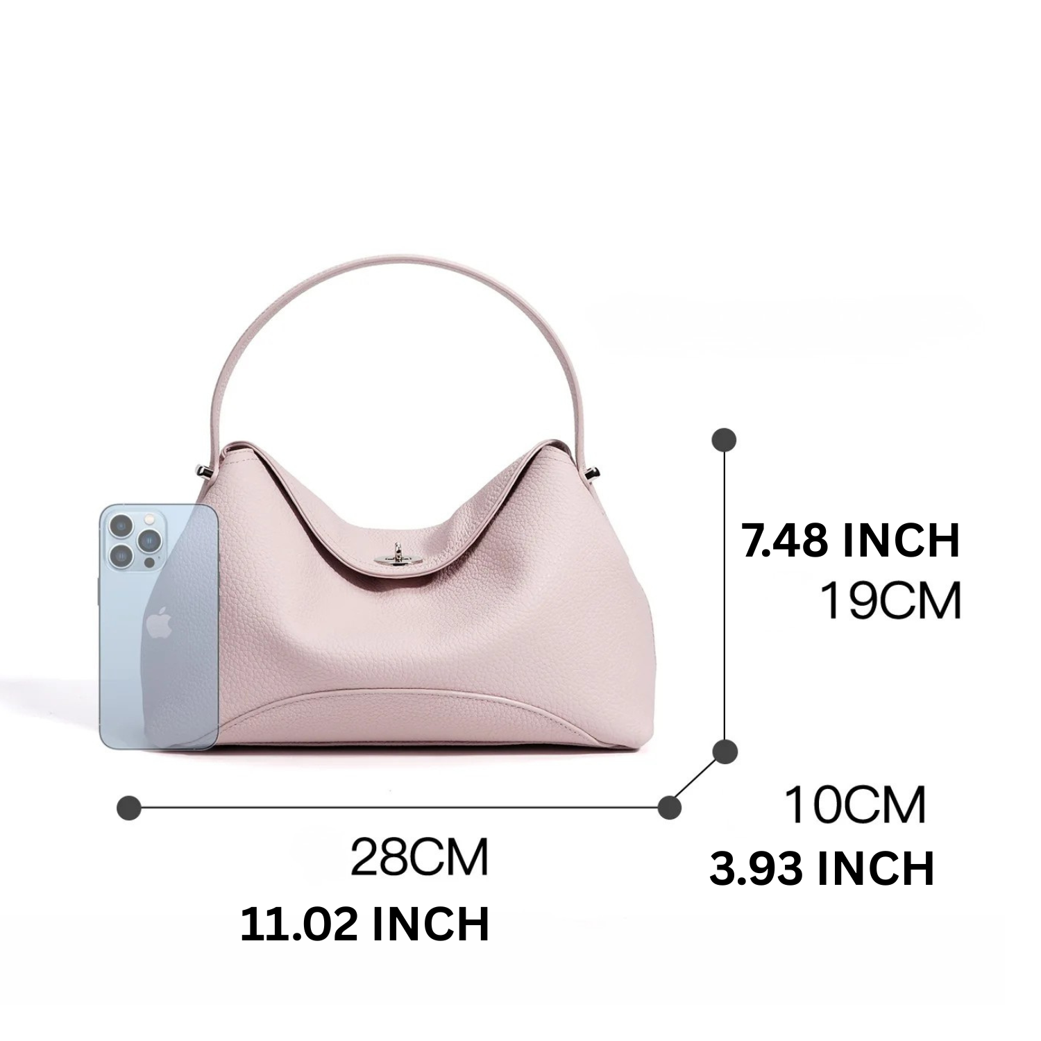 Arlette Genuine Leather Hobo Shoulder Bag – Minimalist Soft Tote