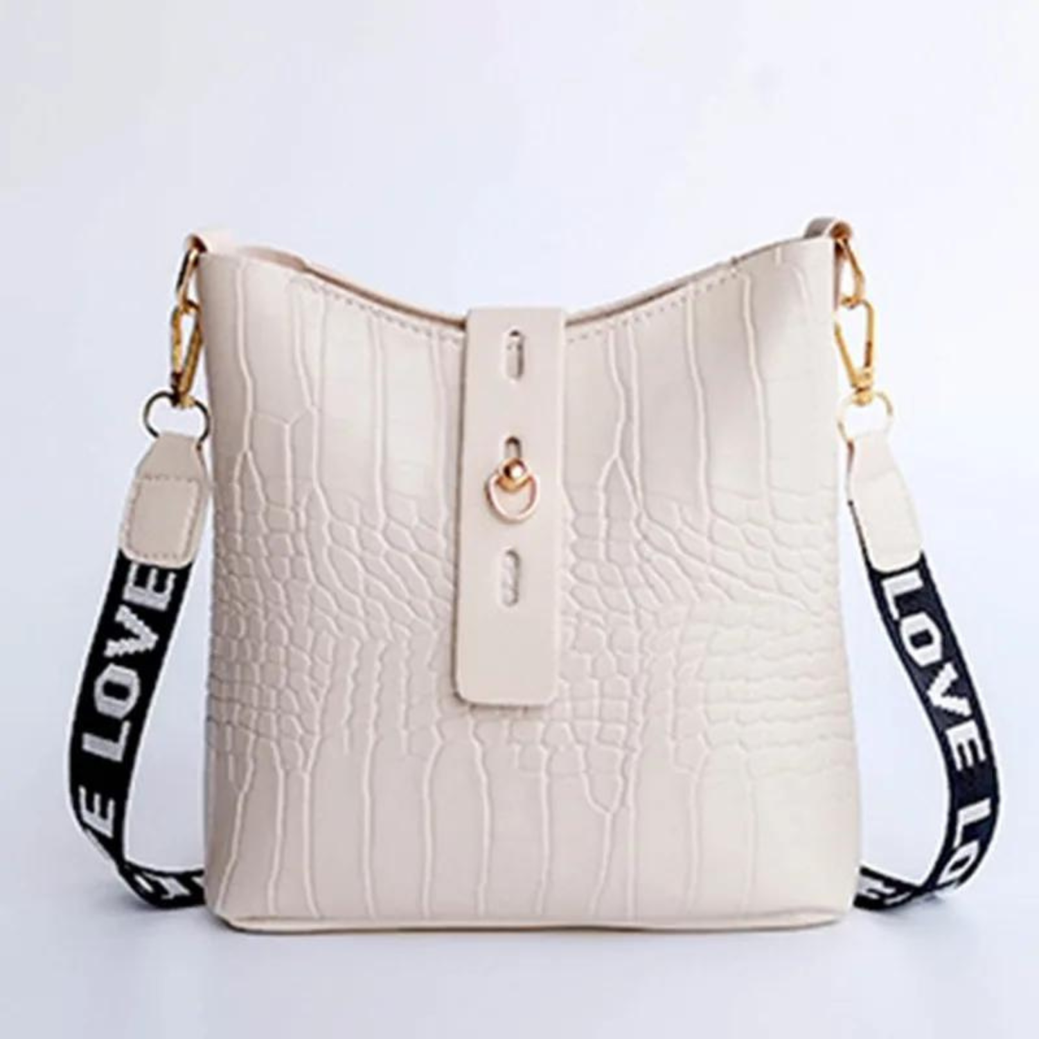 Chic Crocodile-Pattern Crossbody Bag