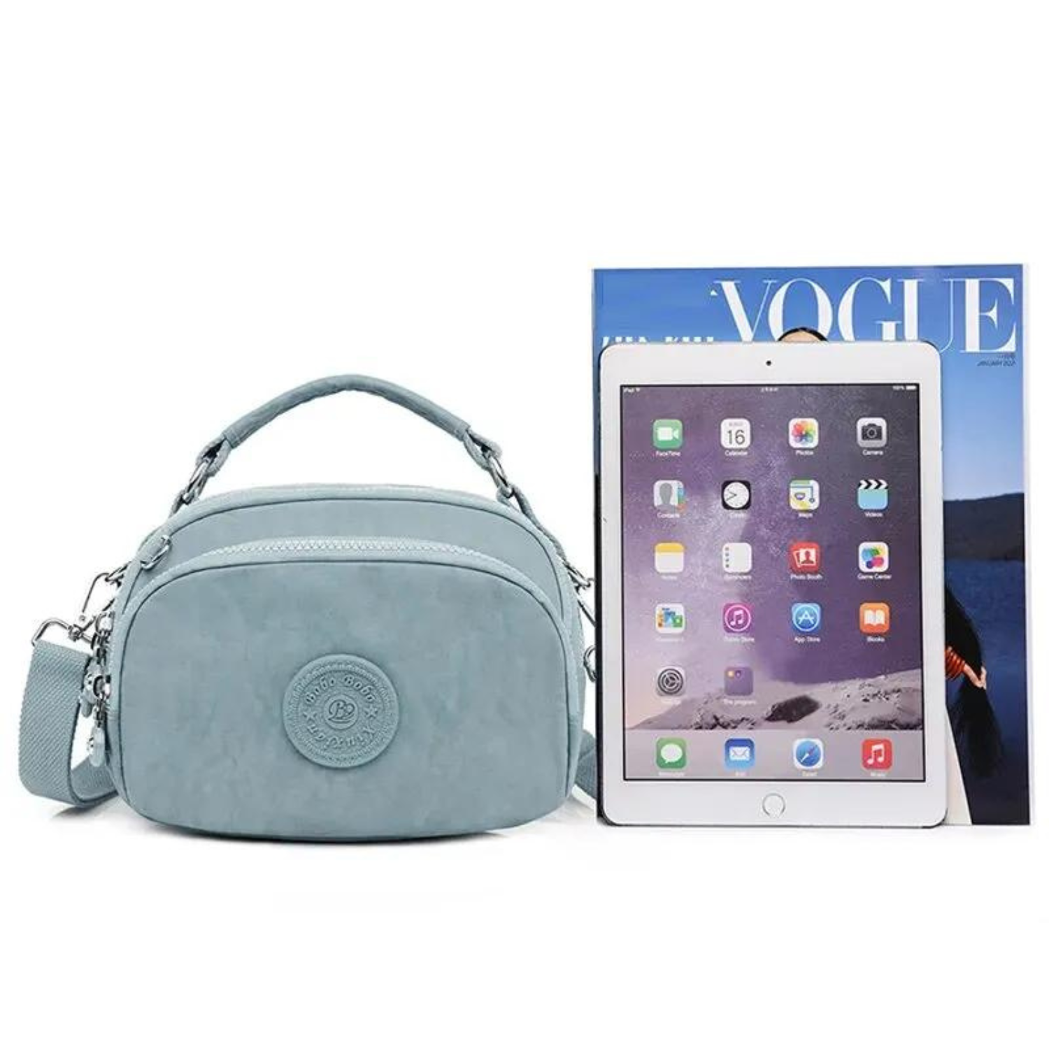 Chic Sky Blue Crossbody Bag – Elegant & Versatile Companion