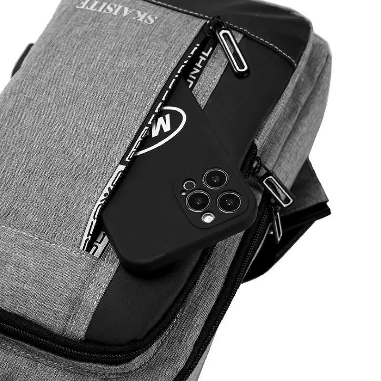 Sleek Urban Chest Bag with USB Charging Port