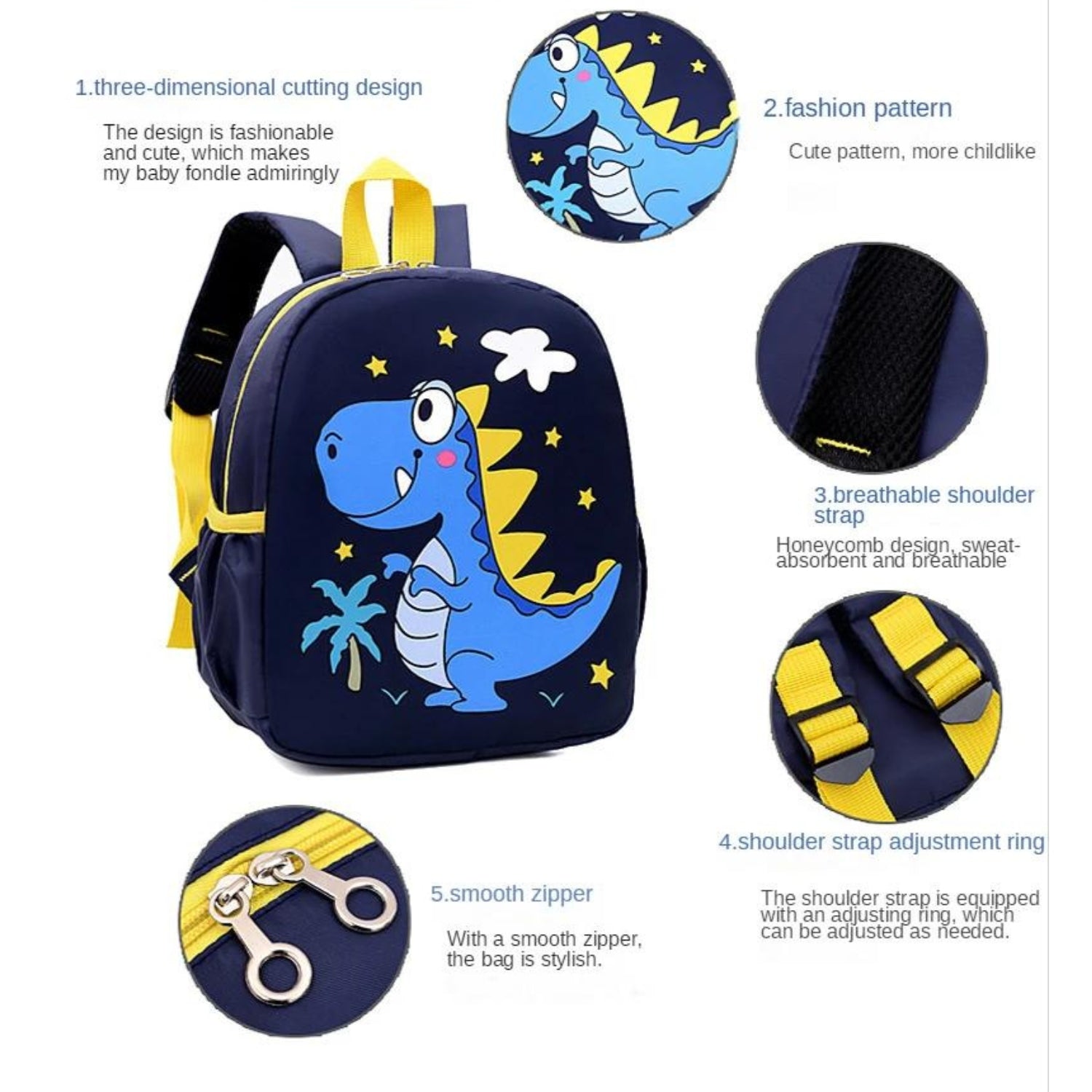 Playful Dinosaur Waterproof Kids' Backpack