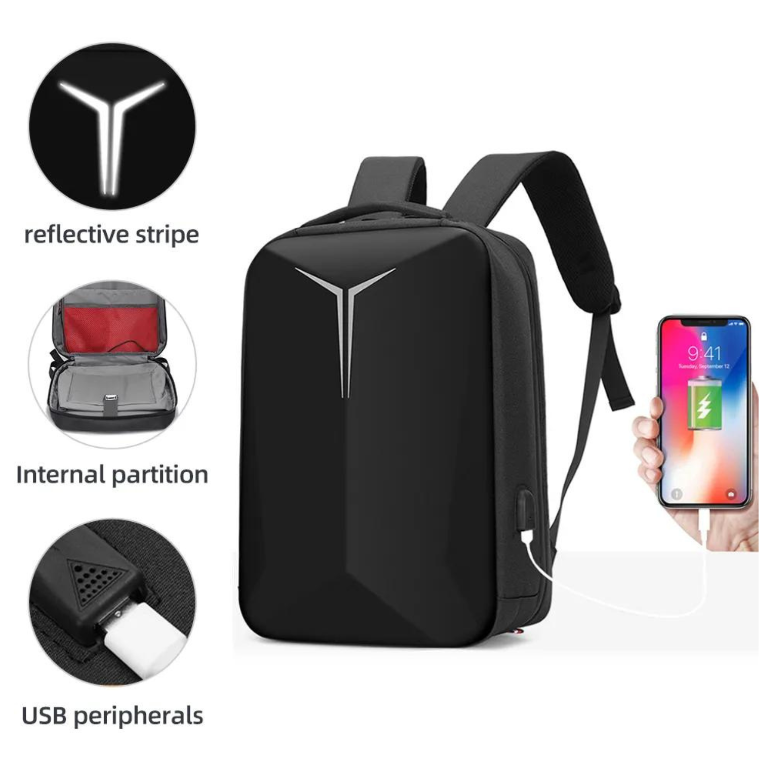 TechSavvy Commuter: 15.6" Laptop Backpack with USB Charging Port