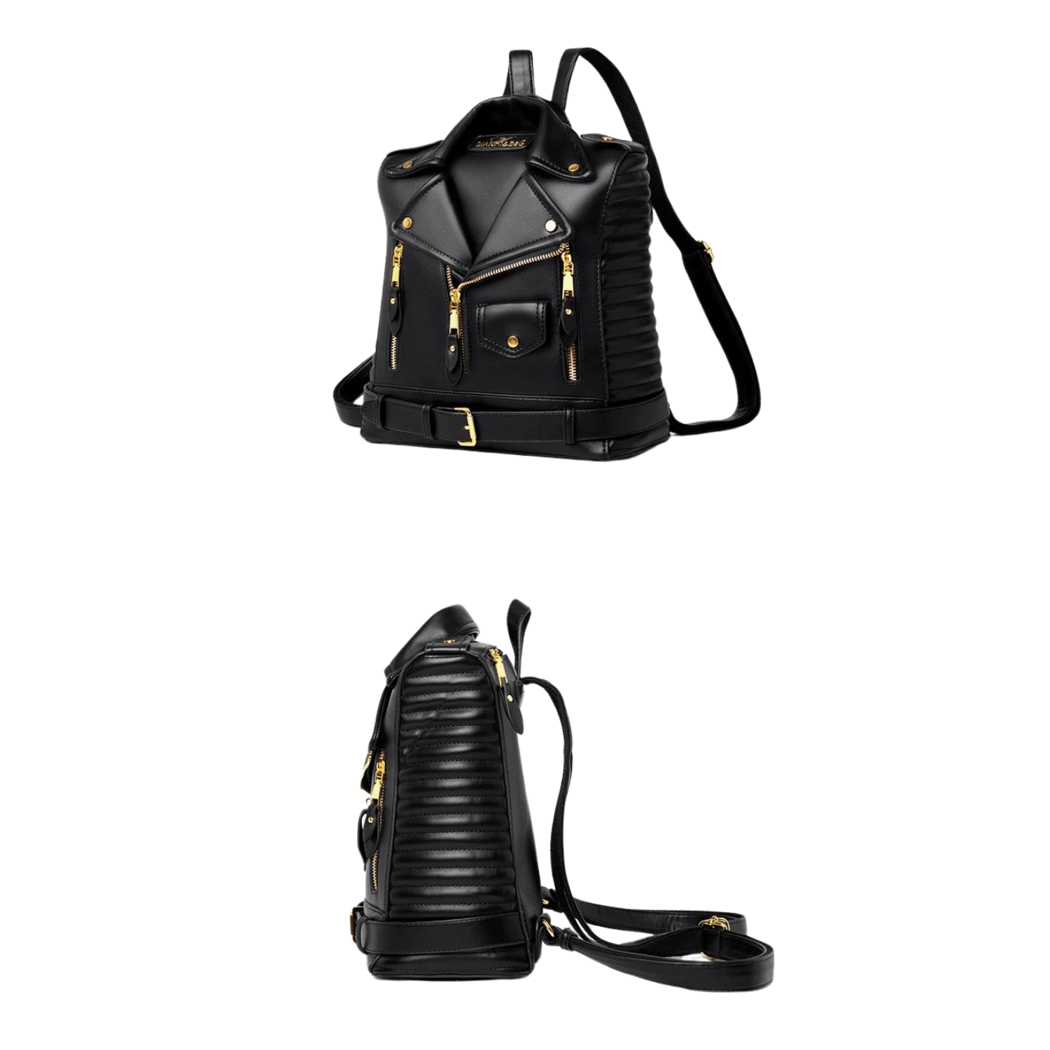 Luxe Designer Leather Backpack - Edgy Urban Chic