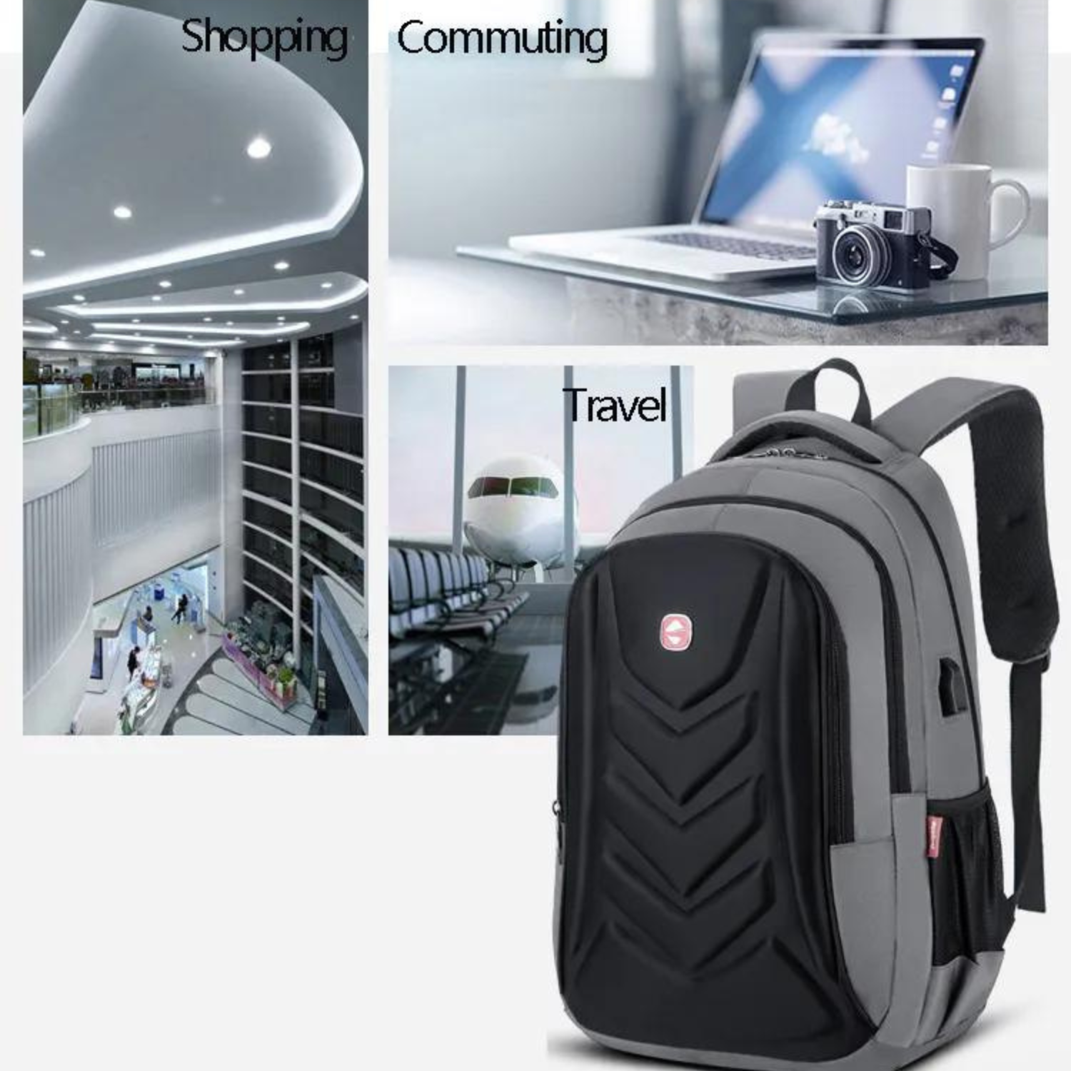 Durable Business Laptop Backpack with USB Charger - Waterproof & Spacious