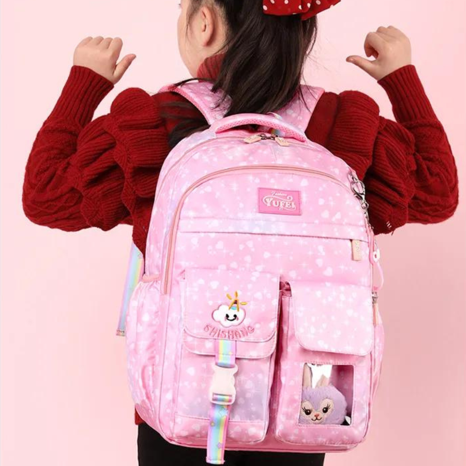 Playful Pink Orthopedic Schoolbag - Cute and Comfortable