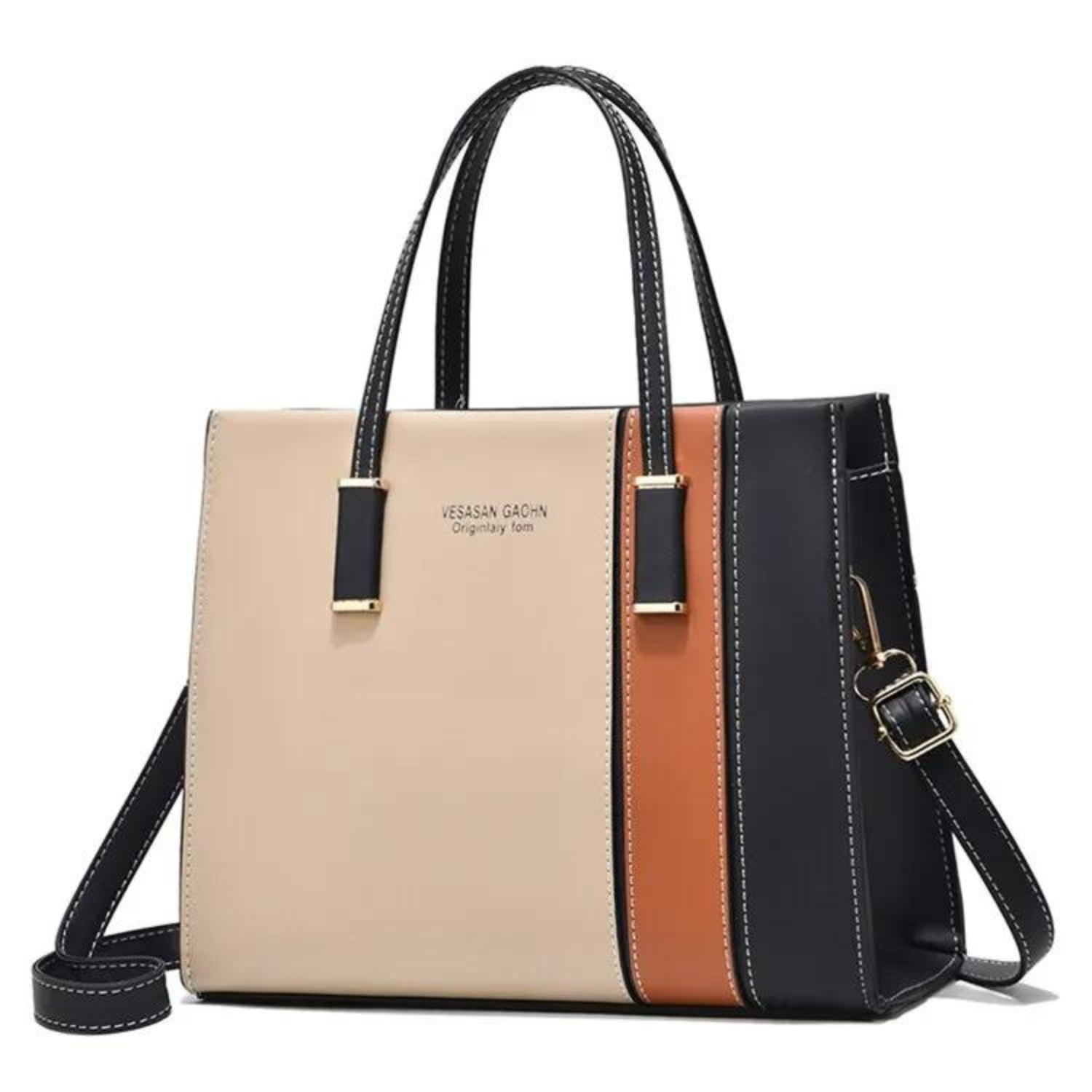 Contemporary Patchwork Leather Tote