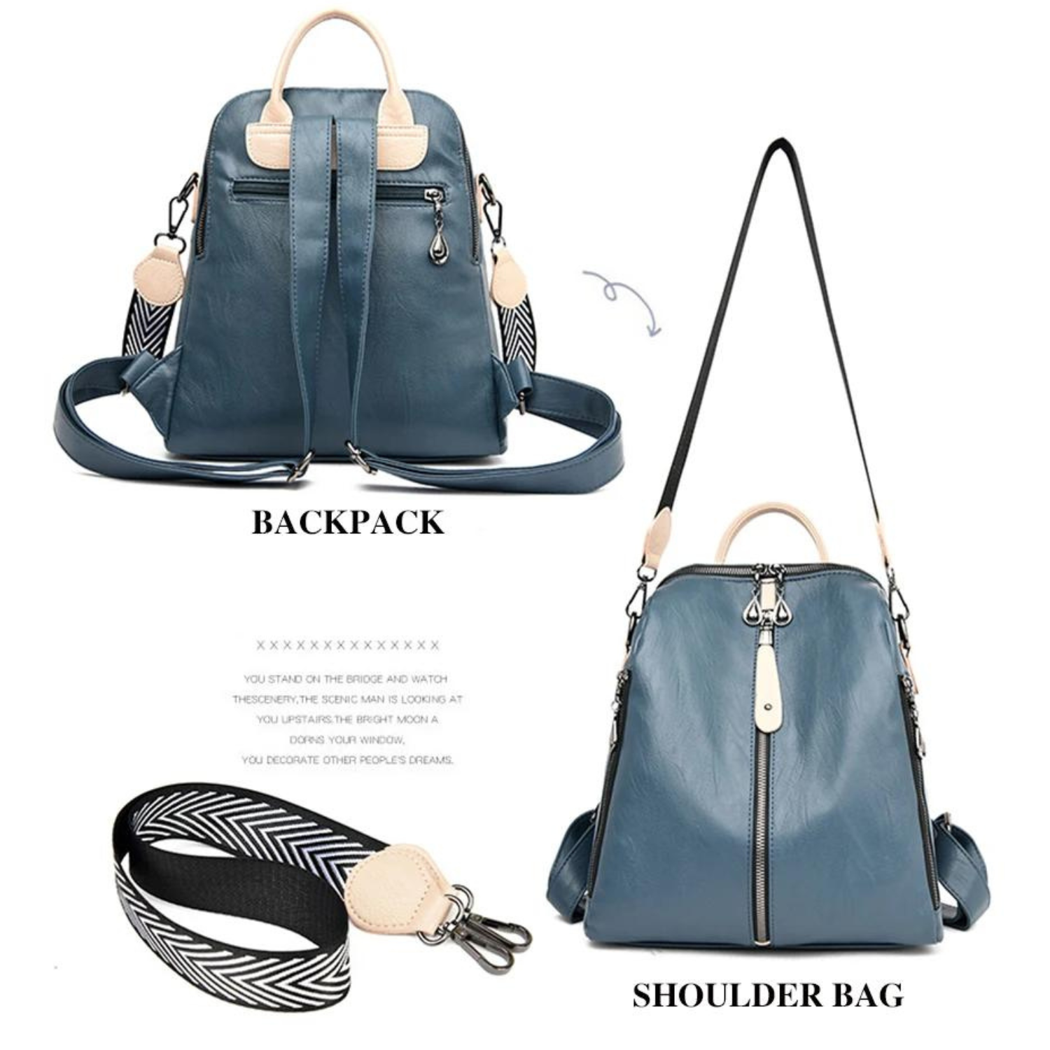 Stylish Duo-Tone Backpack