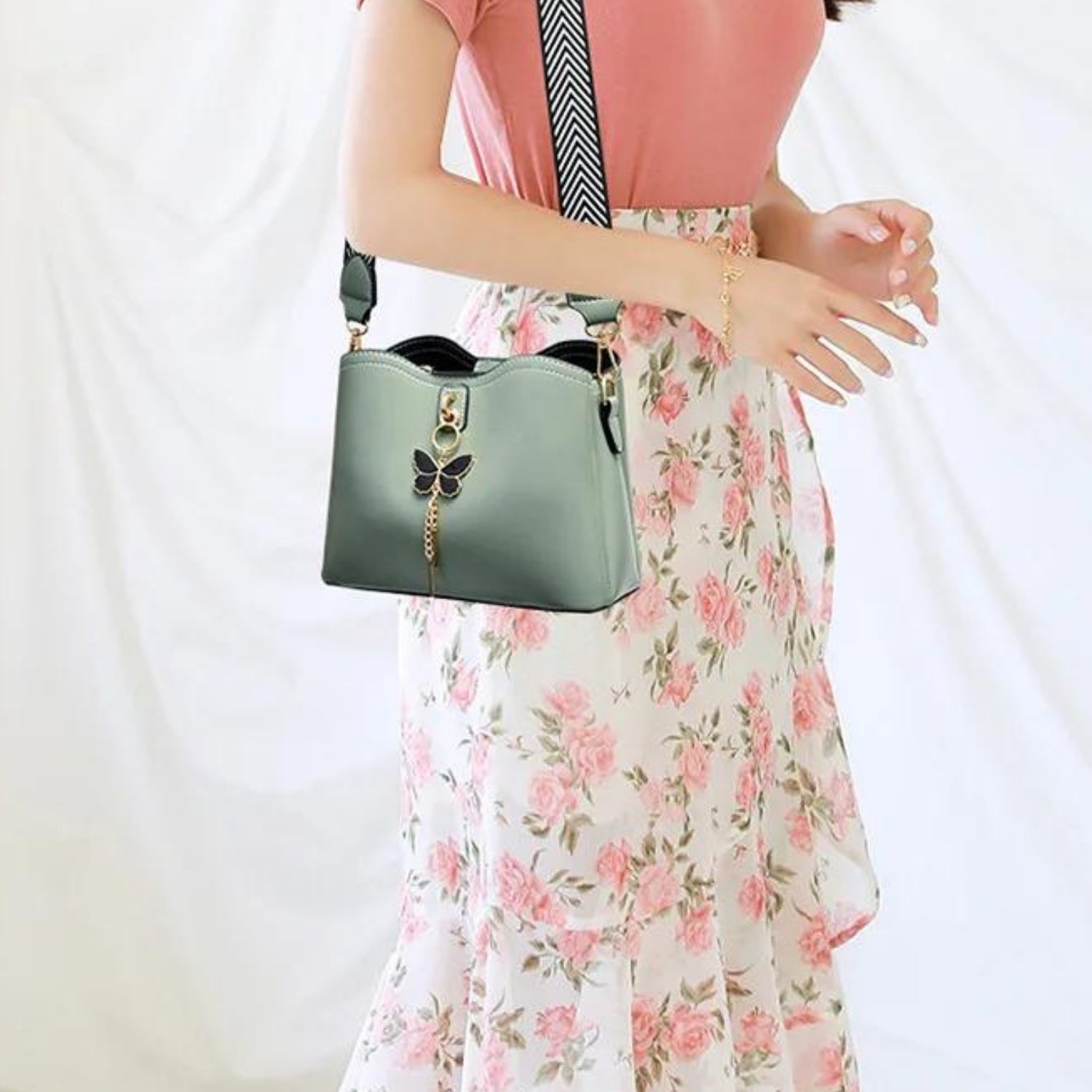 Modern Elegance Butterfly Tassel Handbag