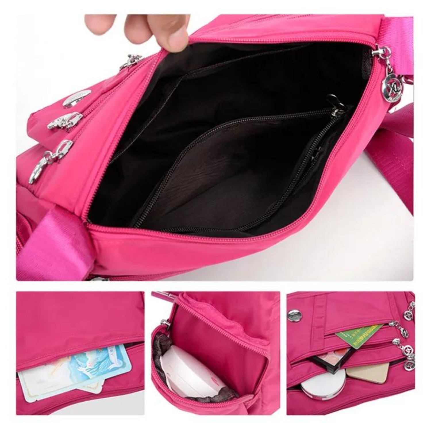 Vibrant Waterproof Nylon Messenger Bag