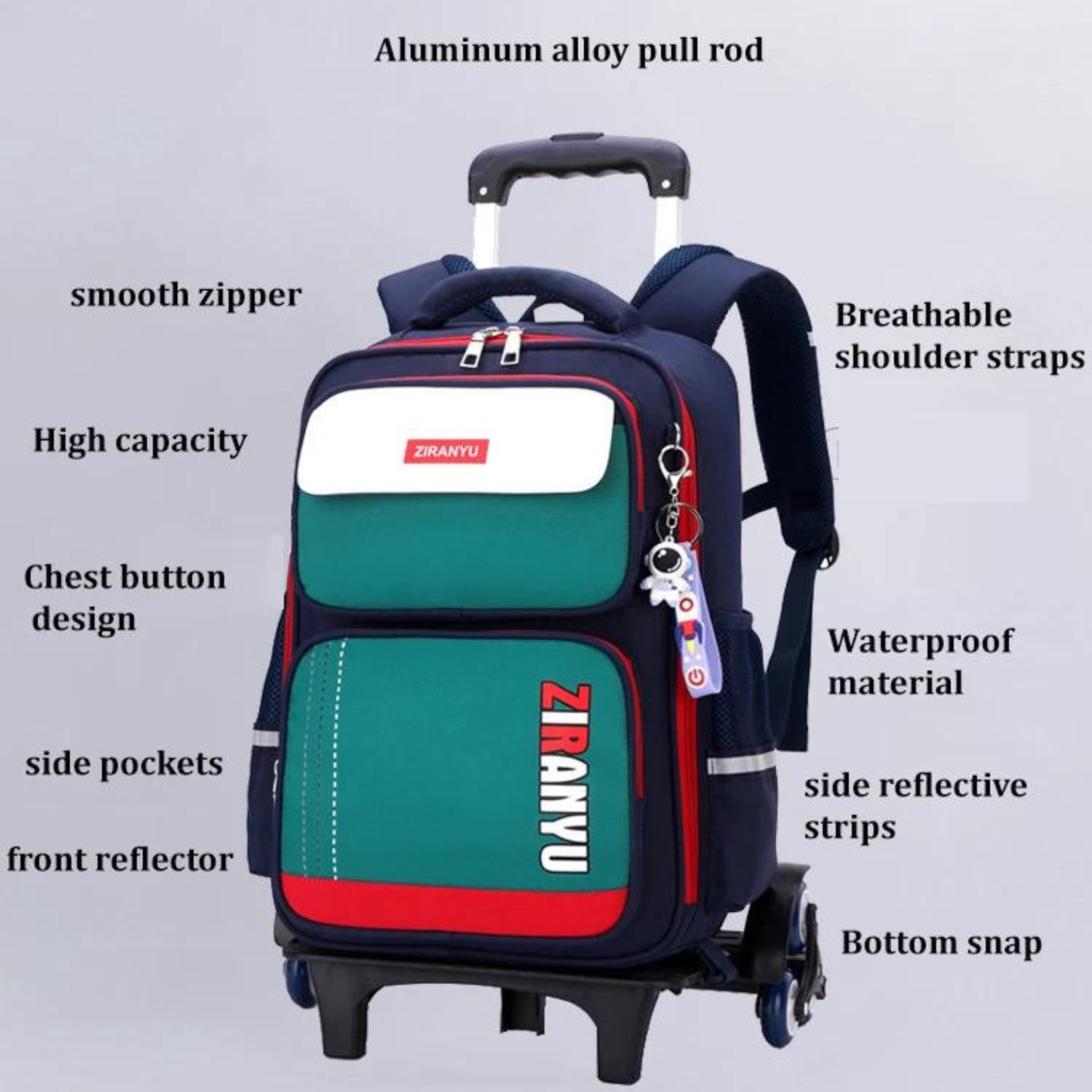 RollerRacer Trolley School Bag - Blue Voyager Edition