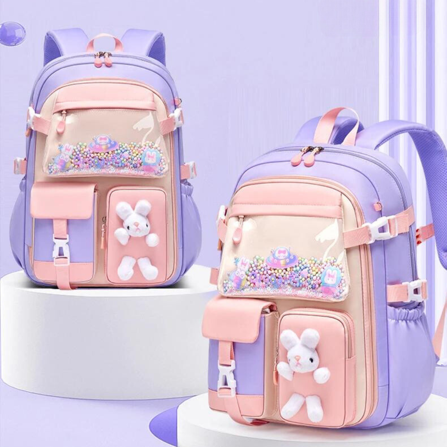 Pastel Dream Primary School Backpack - Kawaii Chic