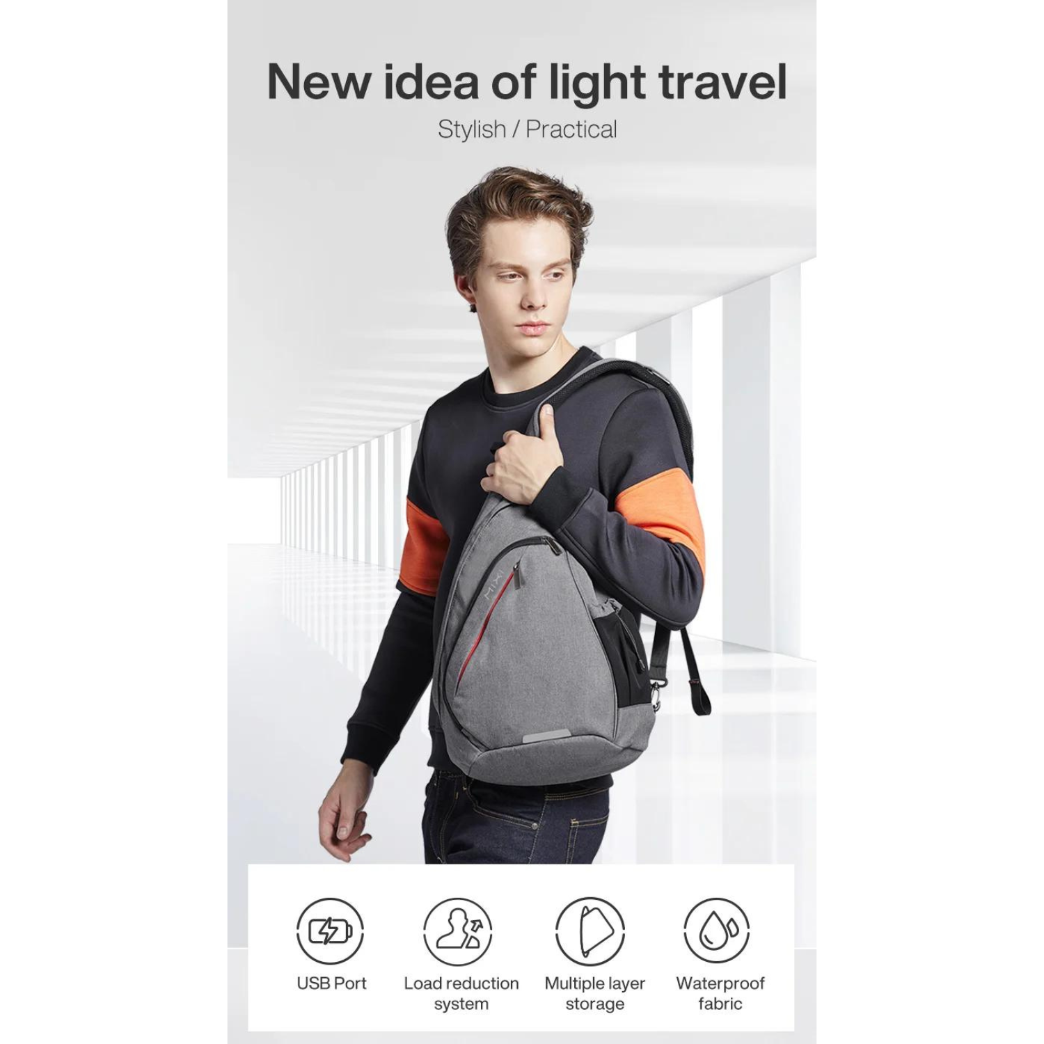 Tech-Savvy Sling Backpack with USB Port