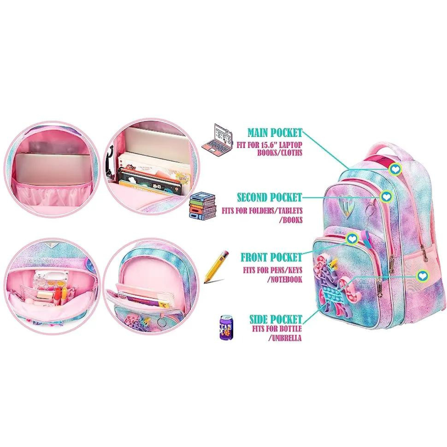 Galactic-Themed School Backpack and Accessories Set